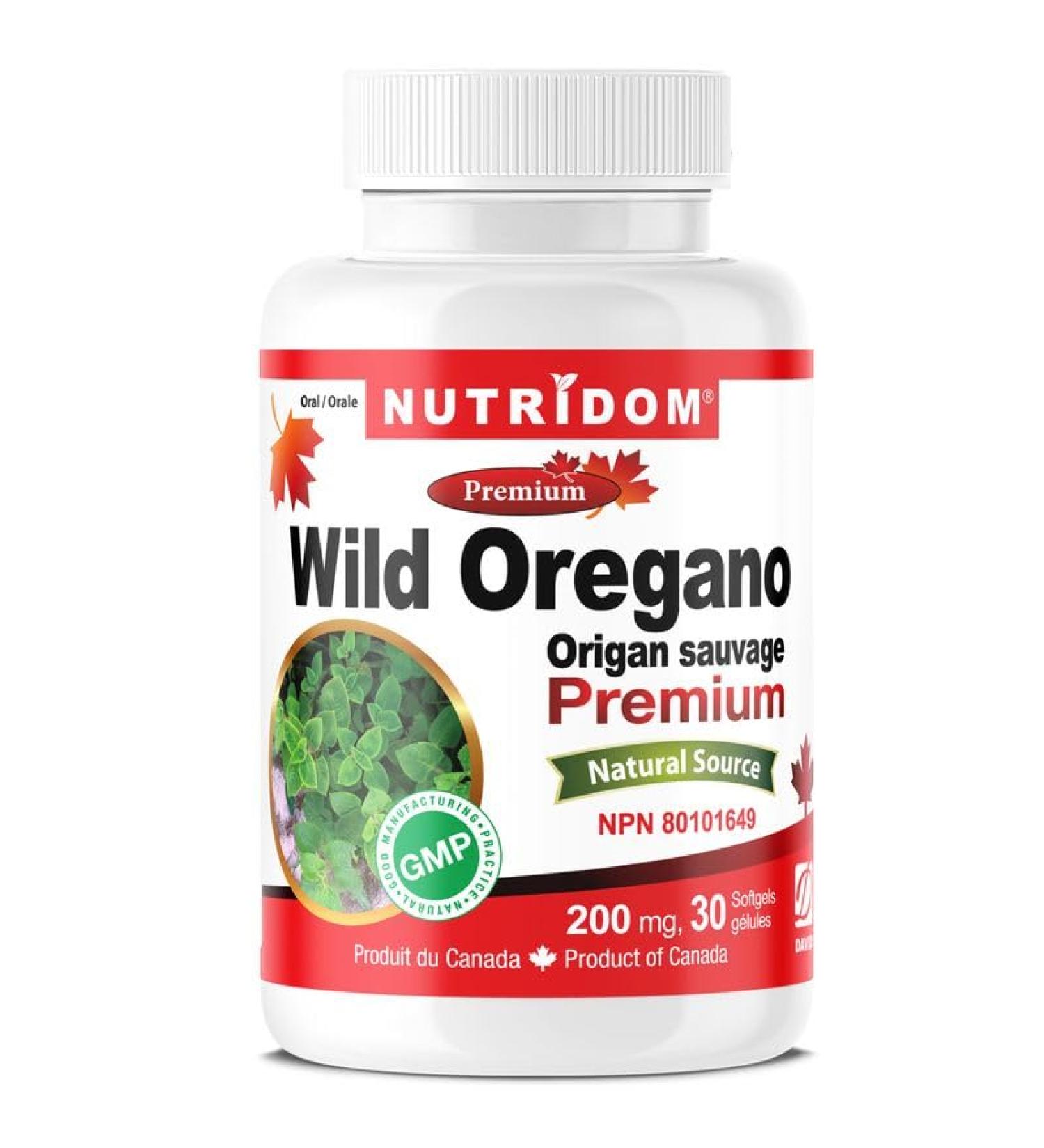 Nutridom Oil of Oregano Softgels - Wild Oregano Oil Supplement with Highly Concentrated Carvacrol - Easy to swallow Capsules - Non GMO - 30 Count - Buy Online on GoSupps.com