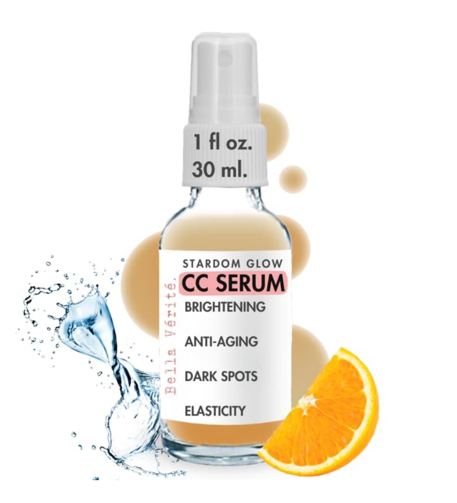 Buy Bella Verite Vegan Stardom Glow CC Serum | Vitamin C Citrus Stem Cells & Orange Oil - Smooth Fine Lines & Even Skin Tone - 1 Fl Oz - Buy Online on GoSupps.com