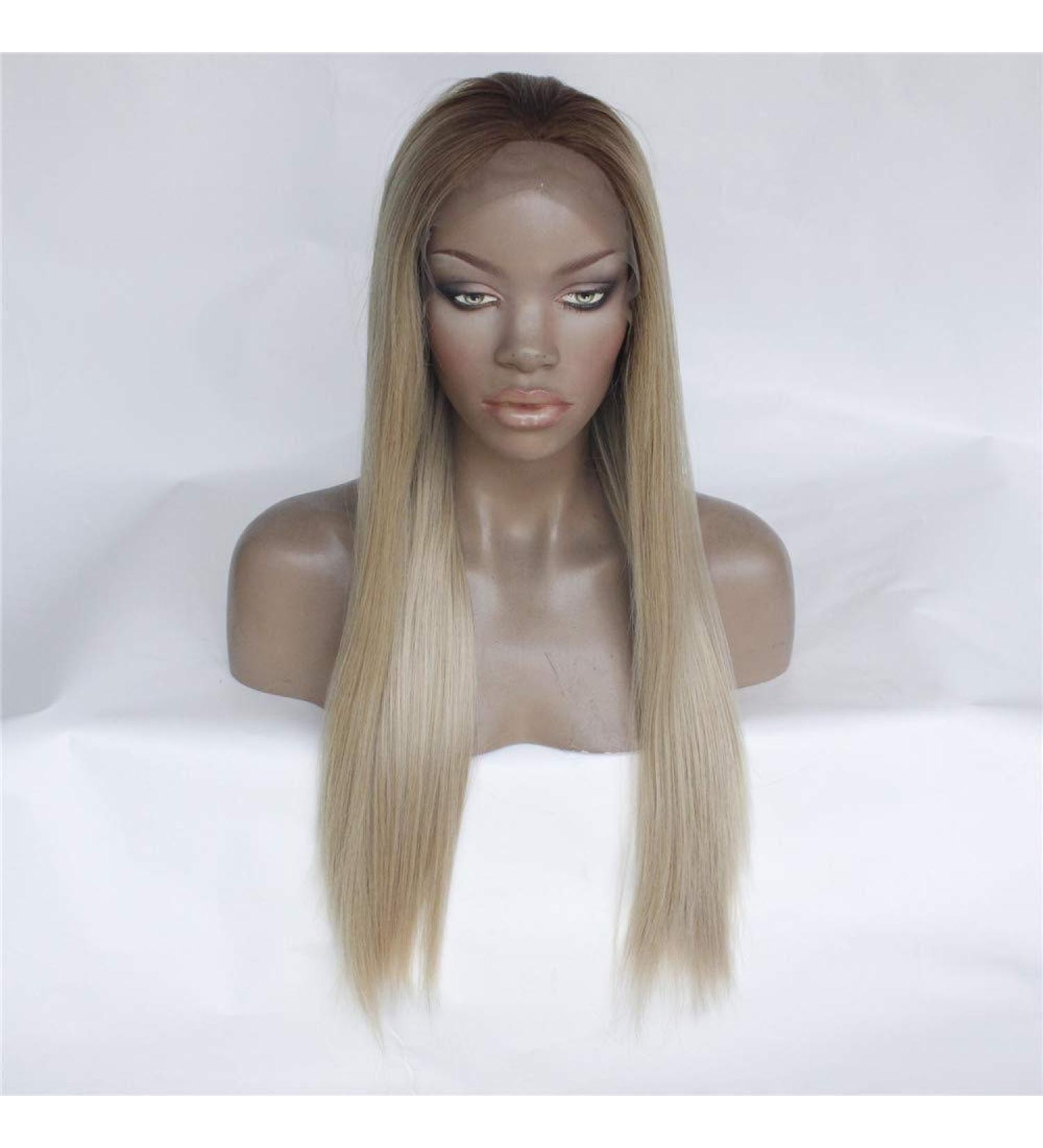 Buy Gradient Long Straight Chemical Fiber Front Lace Wig for Women | Custom Dye Options - Buy Online on GoSupps.com