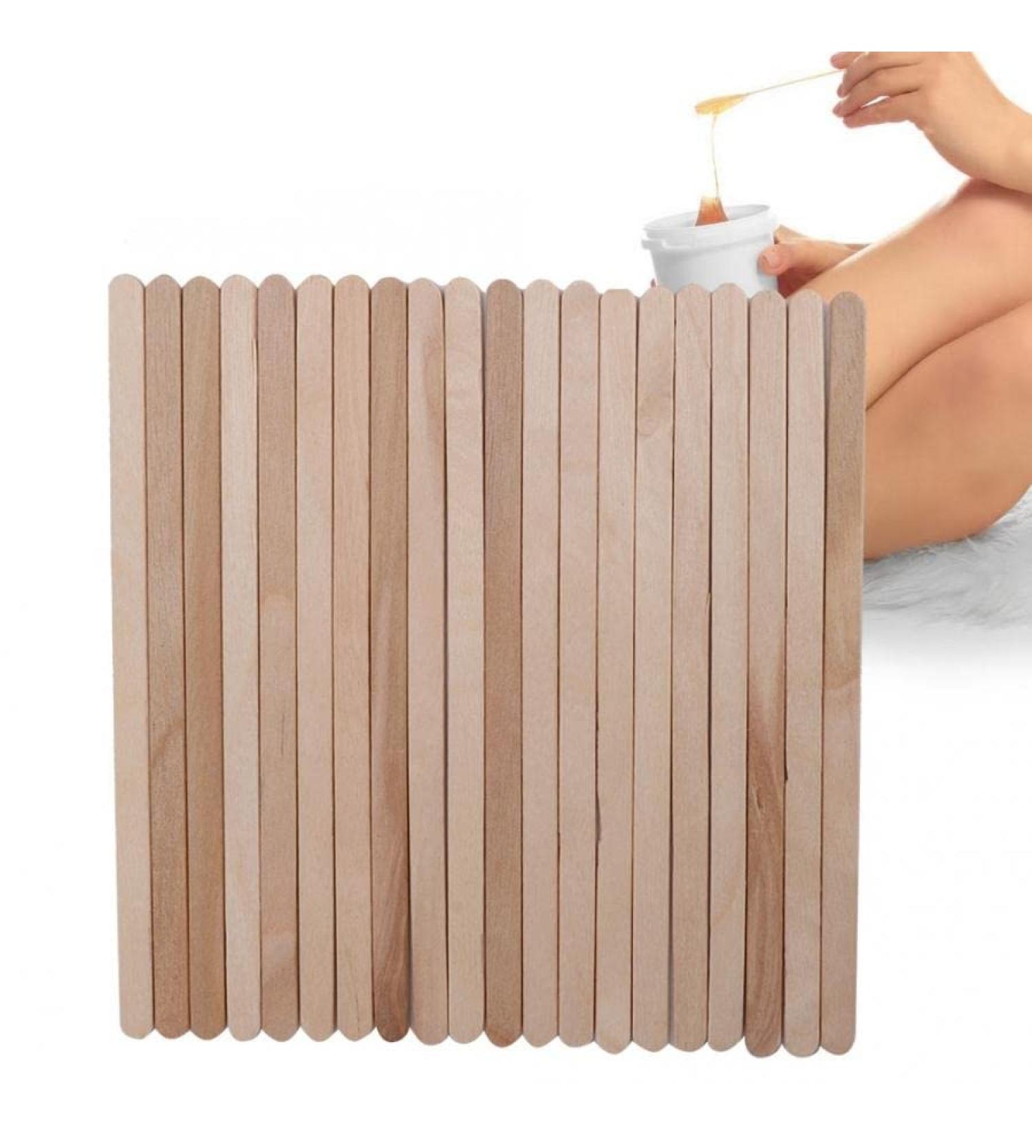 50 Pack Wooden Spatula for Hair Removal - Birch Waxing Sticks & Disposable Cosmetics Applicators - Buy Online on GoSupps.com