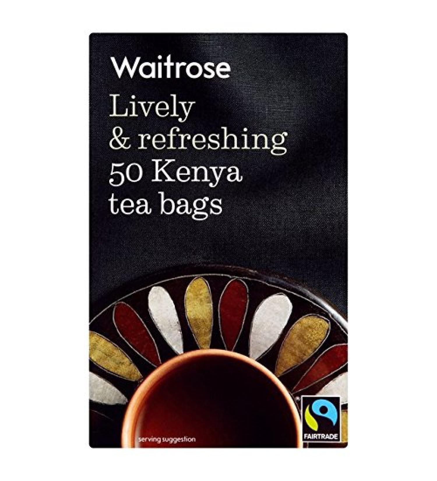 50 Salon de Kenya Sacs de th Waitrose 50 par paquet
