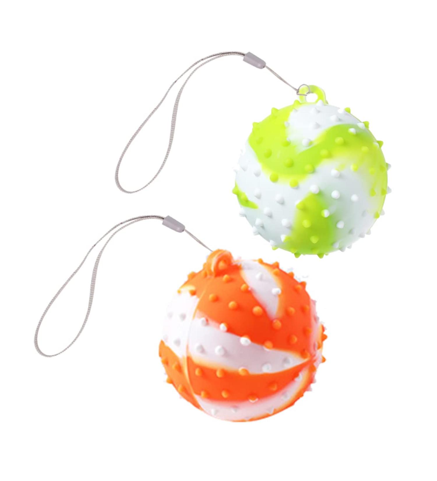 Beavorty Silicone Hand Exercise Balls - Finger Strengthening & Rehabilitation Massage for Hand Muscles - Portable Medium Orange Handle - Buy Online on GoSupps.com