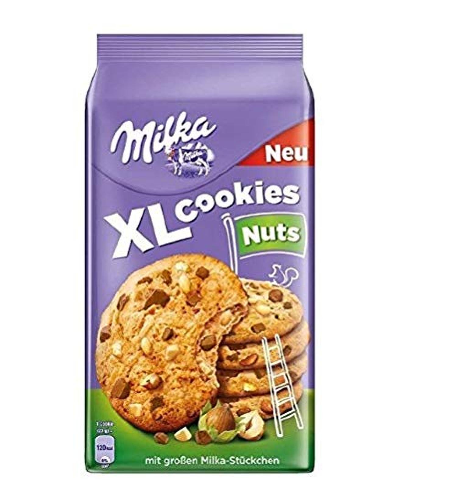 Milka Milka XL Biscuits Chocolate Nuts and Hazelnut Drops 180g Cookies