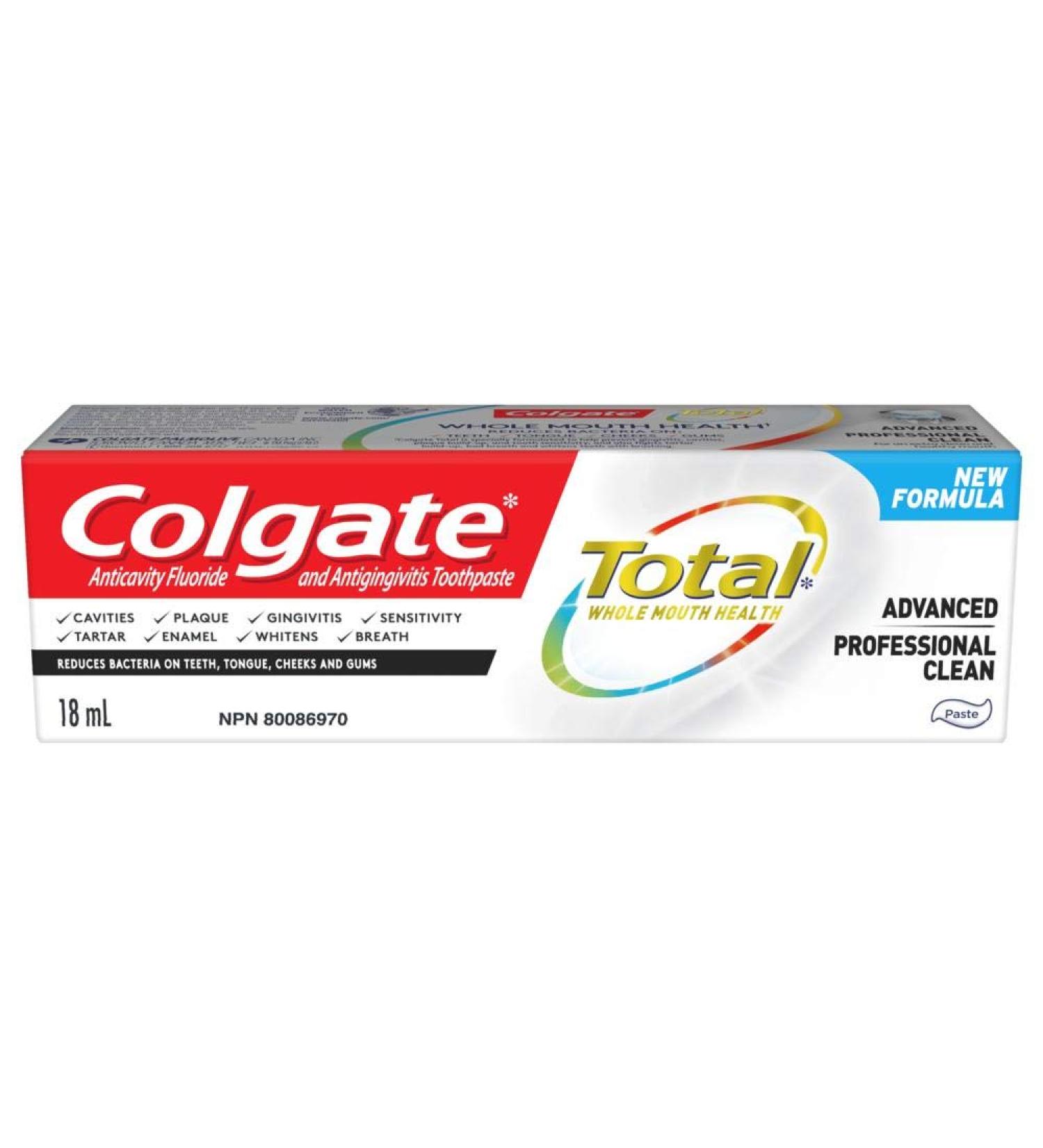 Colgate Total Advanced Health Professional Clean Toothpaste 18ml 18 ml (Pack of 24) Professional Clean - Buy Online on GoSupps.com