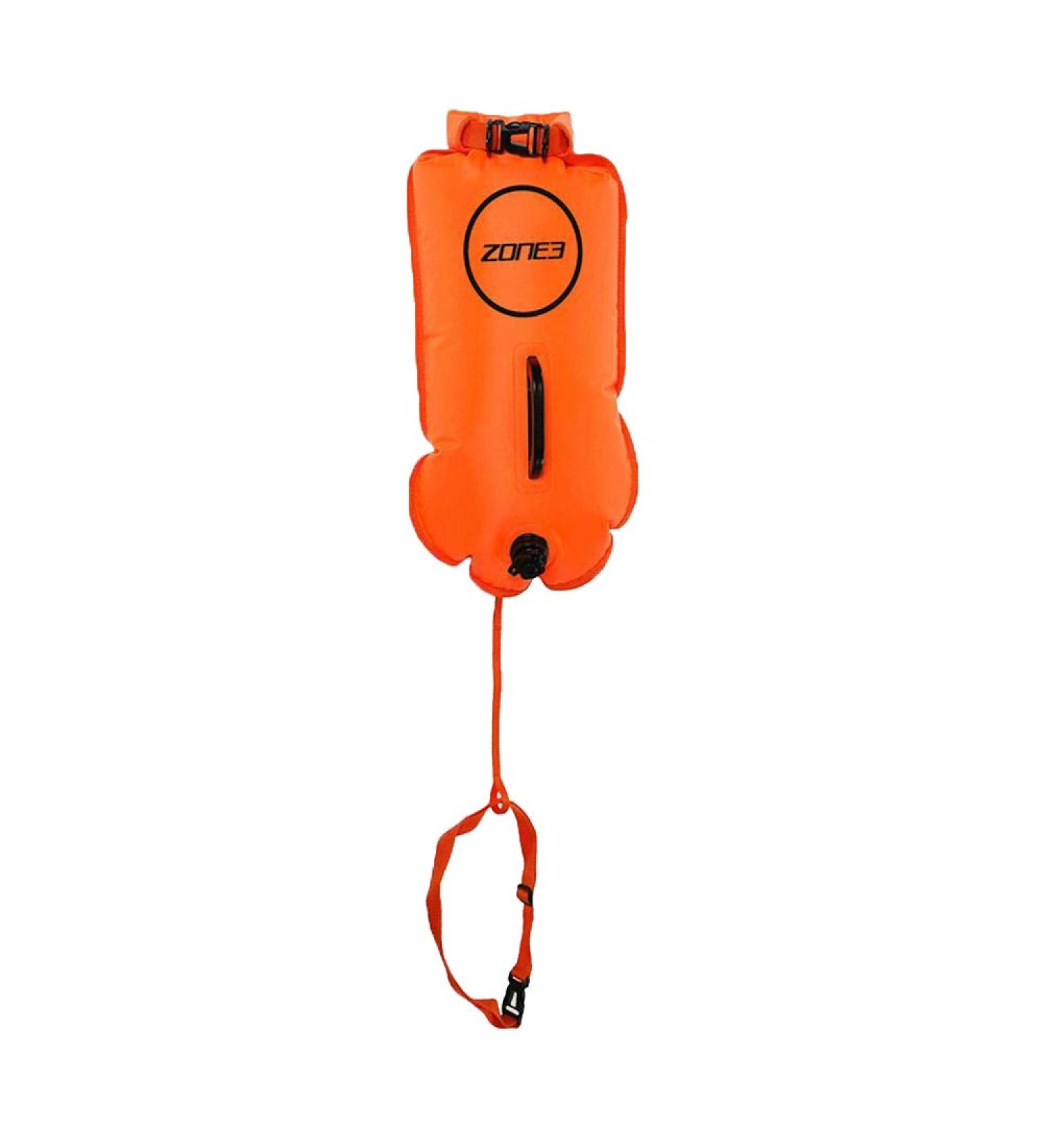 Zone3 Swim Safety Buoy/Dry Bag 28L - Hi Vis Orange | Essential Open Water Swimming Gear - Buy Online on GoSupps.com