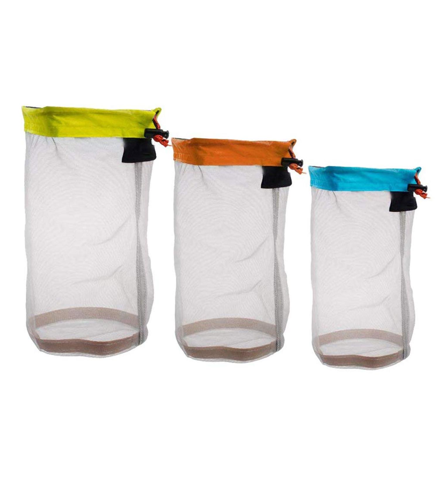 Yiotfandoll Nylon Mesh Stuff Sack Drawstring Storage Bag for Camping Travelling Hiking Bag Set of 3 - Buy Online on GoSupps.com