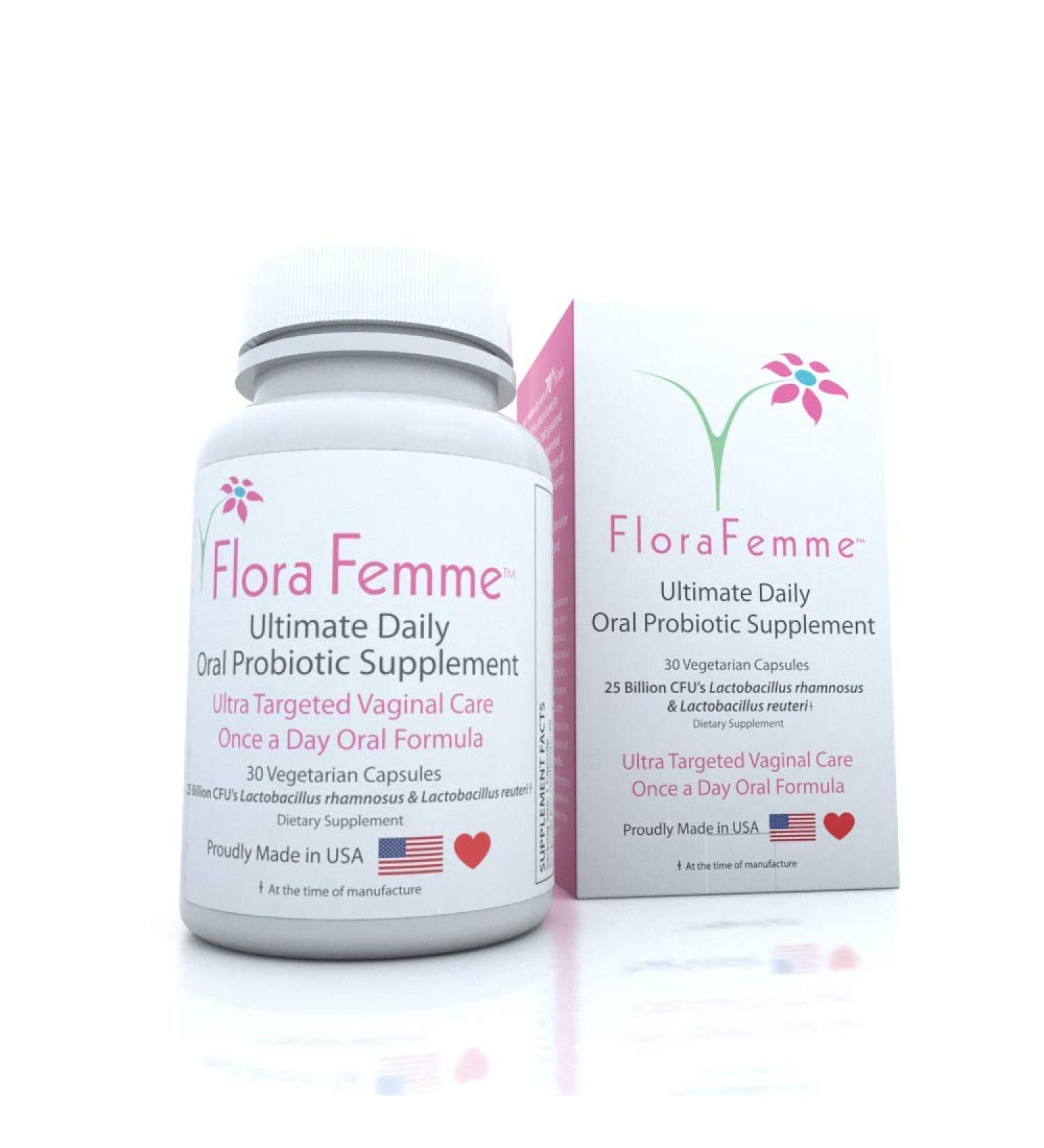 FLORAFEMME Ultimate Oral Probiotic Supplement - Supports Urinary Tract & Vaginal Health - Eliminates Odor, Balances pH & Restores Gut Flora - Women's Blend - Buy Online on GoSupps.com