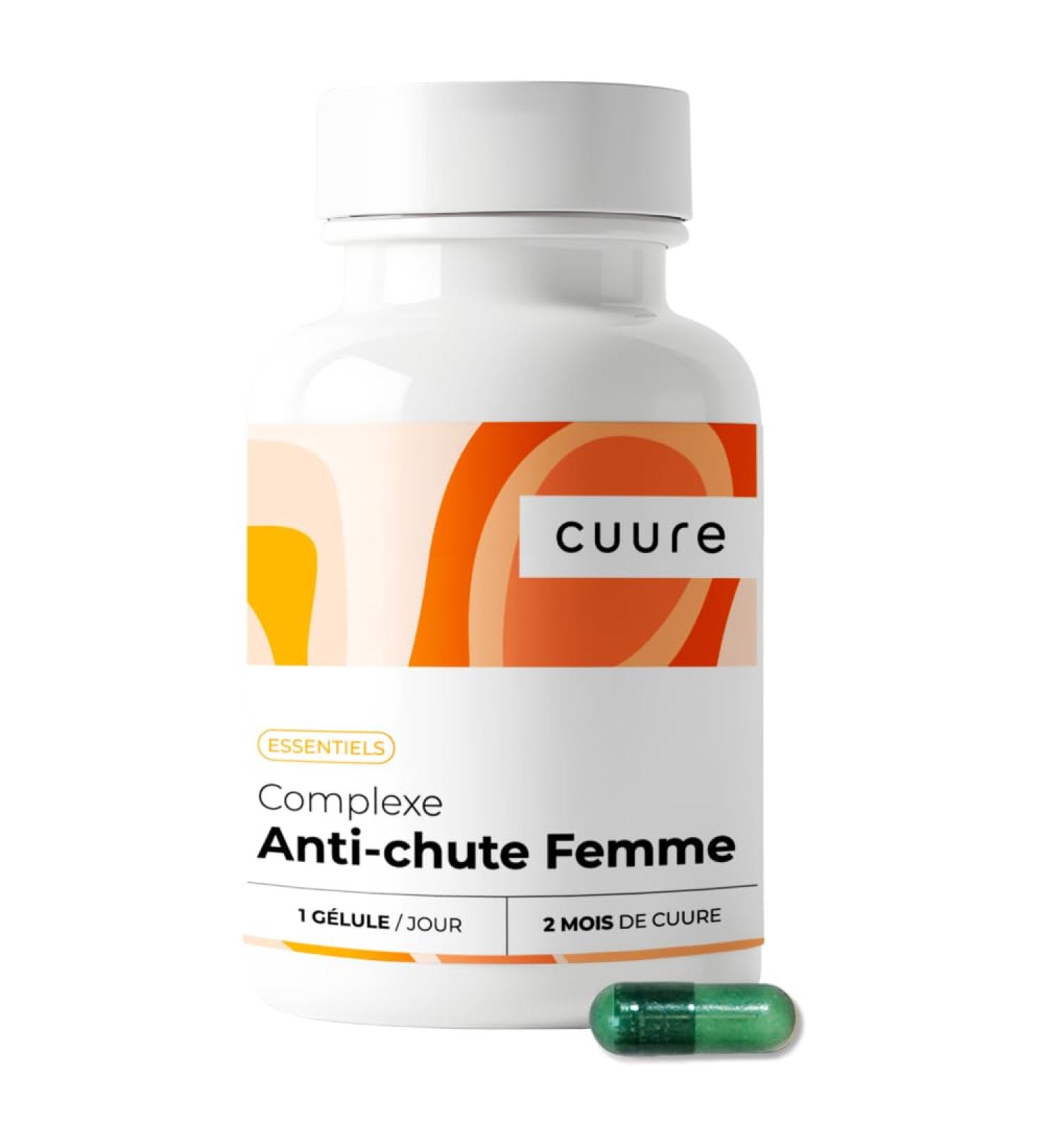 Anti Hair Loss Complex for Women - CUURE - 9 Active Ingredients - Patented Ingredients - Biotin Zinc Horsetail Vitamin B6 & B8 - Hair Growth and Strengthening - Made in France - Buy Online on GoSupps.com