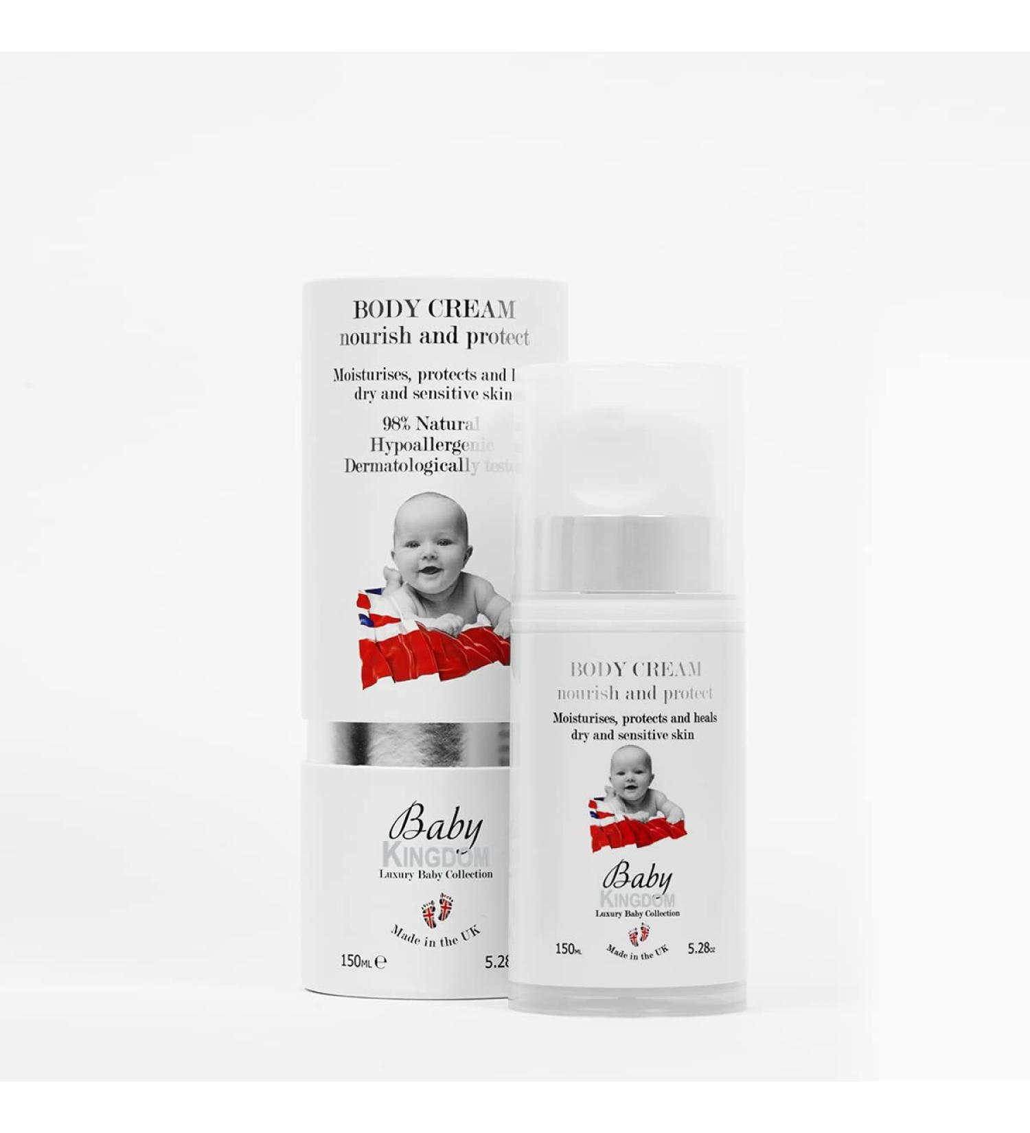 Baby Kingdom Collection Body Cream - Moisturizes Protects and Heals Dry and Sensitive Skin 98% Naturally and Hypoallergenic 150 mL (5.28 Fl Oz) - Buy Online on GoSupps.com