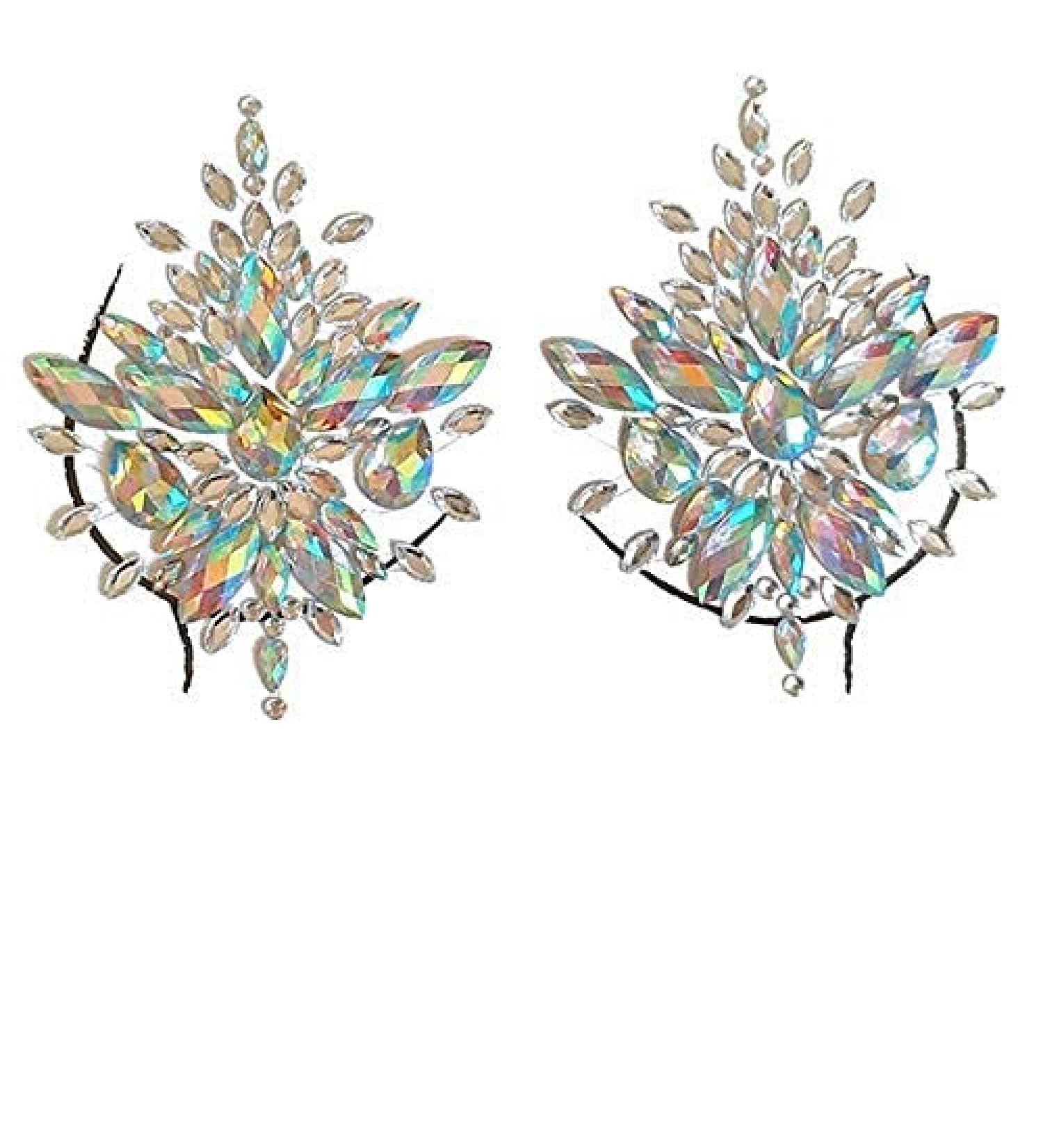 Mermaid Breast Gems Glitter Body Jewels Set - Festival Rhinestone Face & Body Jewelry - Buy Online on GoSupps.com