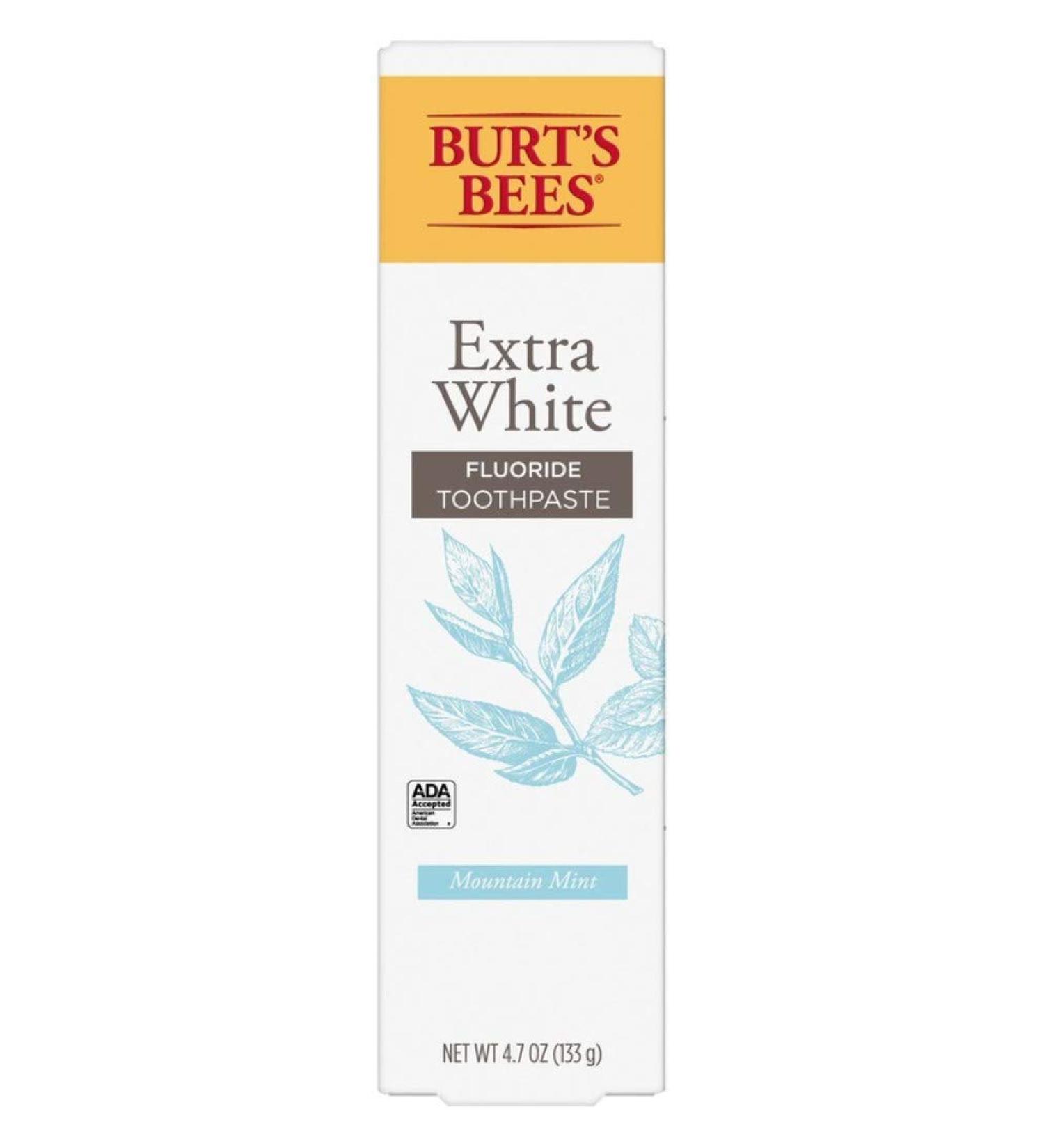 Burt's Bees Extra White Mountain Mint Fluoride Toothpaste 4.7oz - Pack of 2 - Buy Online on GoSupps.com