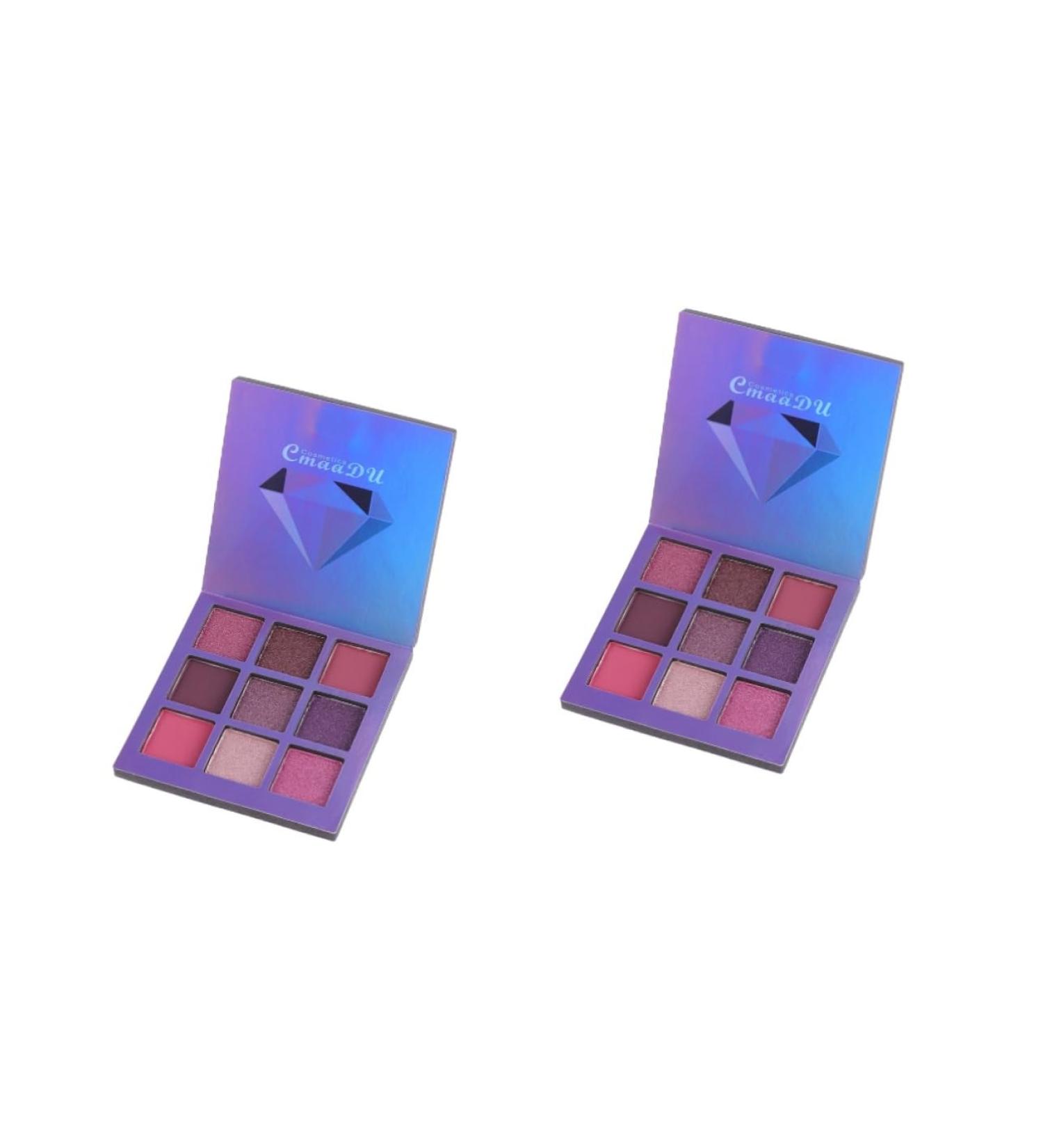 FRCOLOR 2pcs 9 Mattes Glitter Eyeshadow Palette - Metallic Shimmer & Lasting Purple Sequins for Stunning Eye Looks | International Shipping Available - Buy Online on GoSupps.com