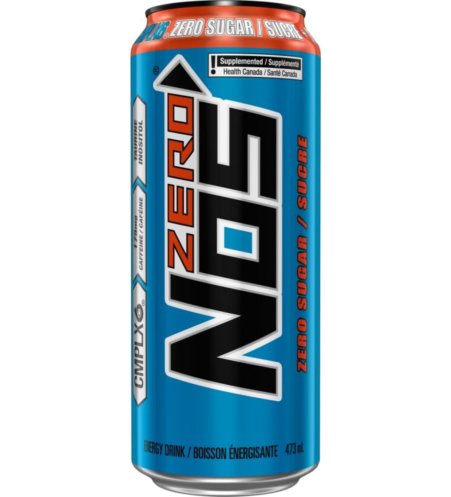 NOS ENERGY Zero Sugar 473mL Cans Pack of 12 - Buy Online on GoSupps.com