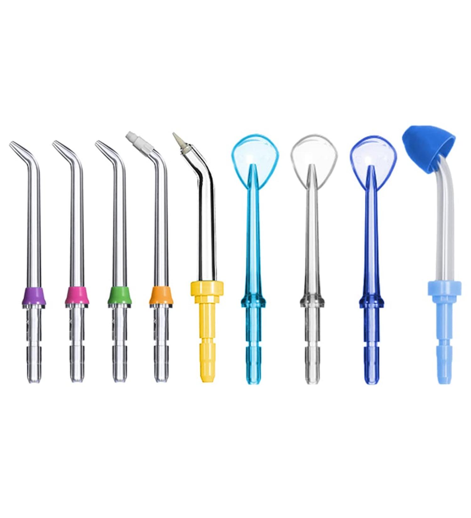 Jerilla 9-Piece Mouth Shower Nozzle Set - Compatible with Waterpik WP-100 WP-40 WP-560 WP-660 WP-811 WP-940 - Includes Nasal Linear Nozzle for Ultimate Oral Care - Buy Online on GoSupps.com