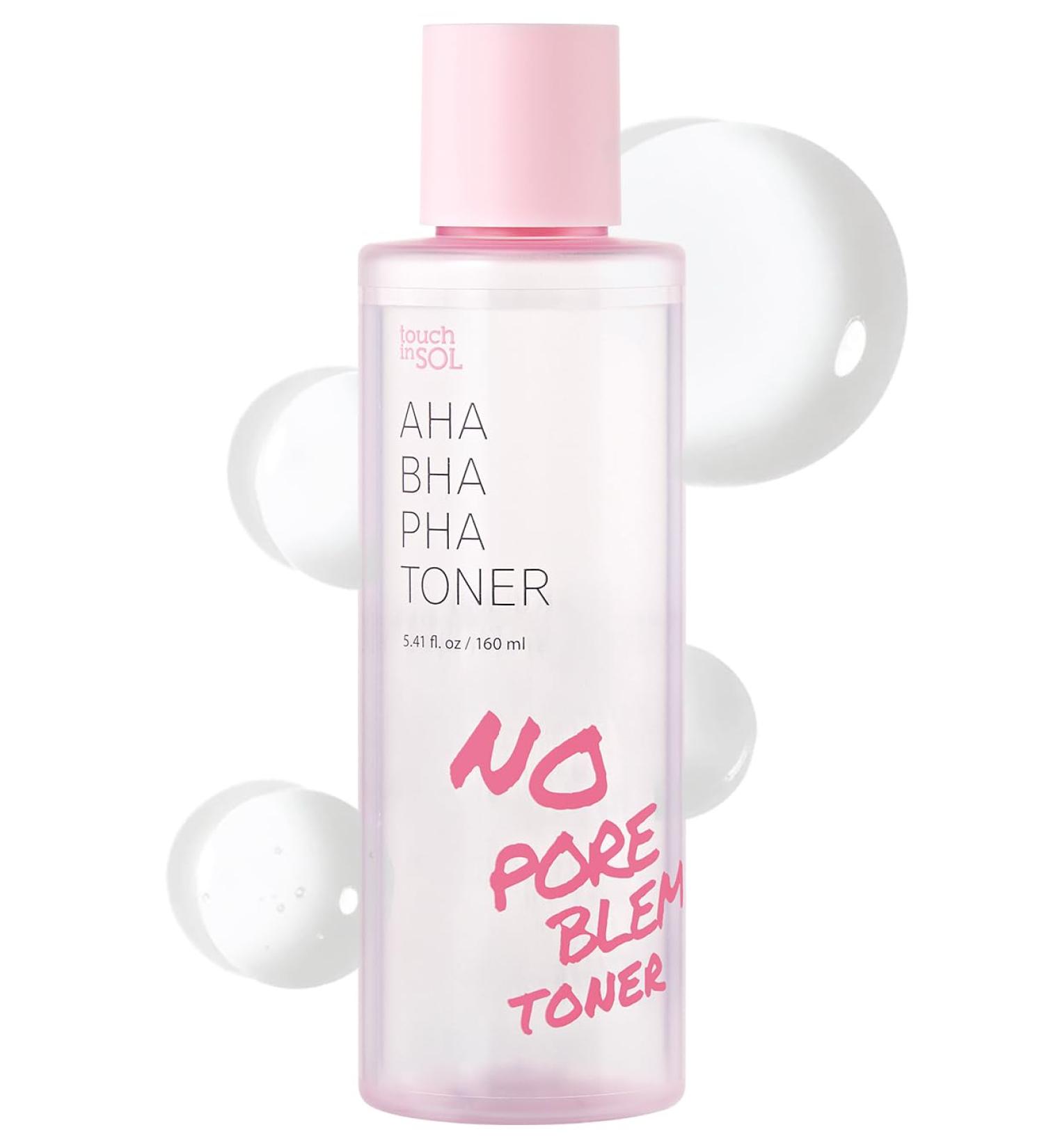 TOUCH IN SOL No Poreblem Toner - AHA BHA PHA Glycolic & Salicylic Acid Exfoliator for Brighter Skin Makeup Prep & Pore Cleansing - International Shipping Available - Buy Online on GoSupps.com