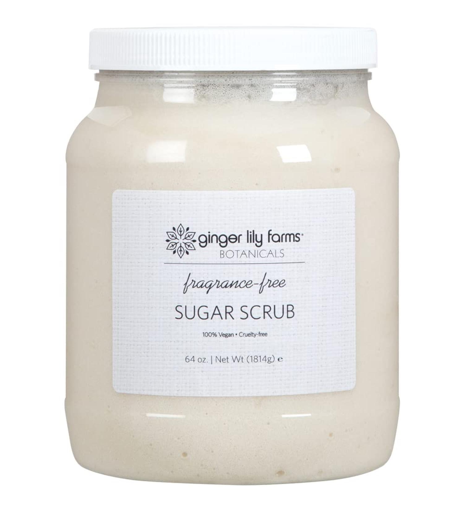 Ginger Lily Farms Botanicals Fragrance-Free Sugar Scrub - 64 Oz Vegan & Cruelty-Free Exfoliating Sugar Crystals - Buy Online on GoSupps.com