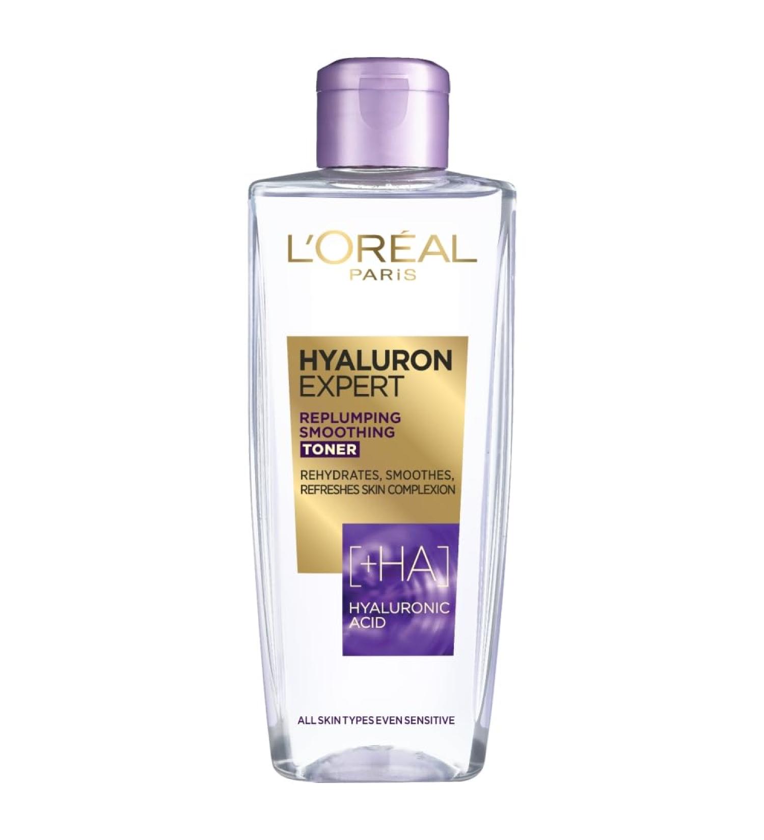 L'Or al Paris Hyaluron Expert Replumping Toner Hyaluronic acid removes traces of makeup and refreshes skin complexion 200ml