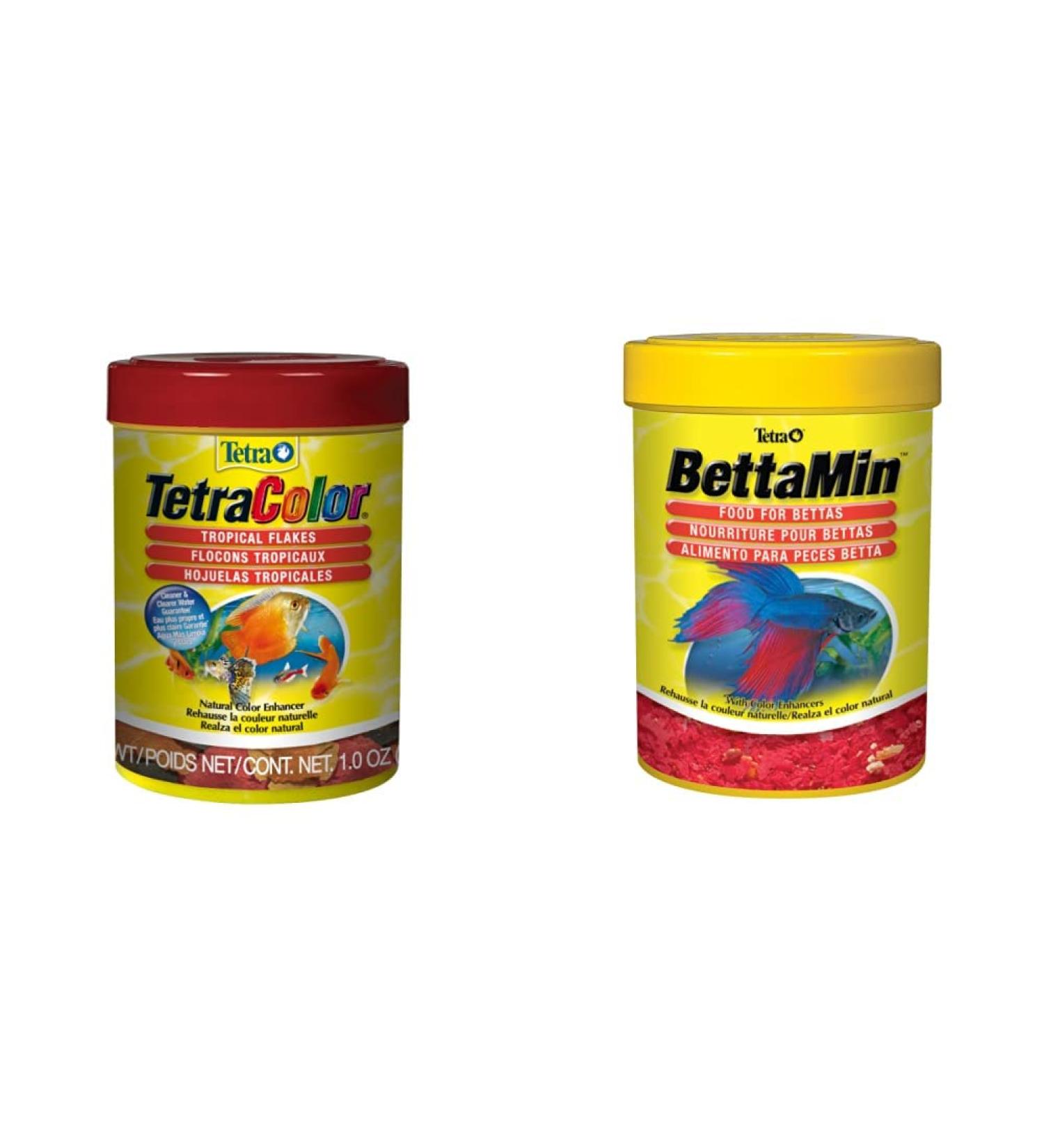Tetra Tropical Colour Flakes (28g) + Tetra BettaMin (0.81oz) - Buy Online on GoSupps.com