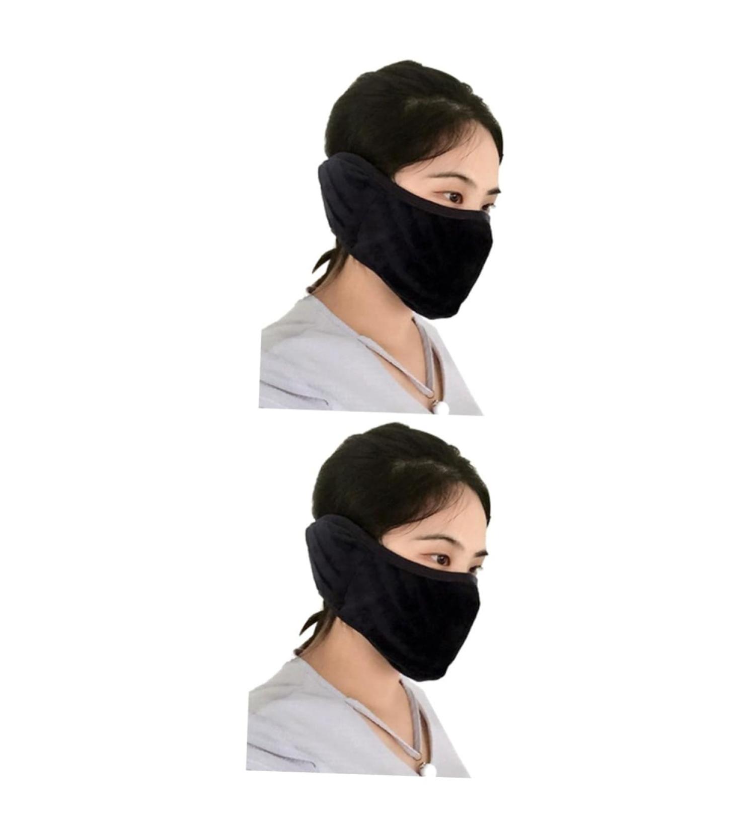 Clispeed Dustproof Winter Face Mask - 2 Pack Earmuffs for Men & Women - Anti-Dust Mouth Muffle - Black - Buy Online on GoSupps.com