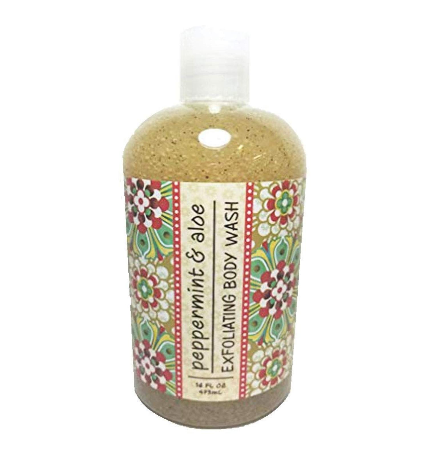 Greenwich Bay Exfoliating Body Wash Enriched with Shea Butter Blended with Loofah and Apricot Seed 16 oz (Peppermint & Aloe)