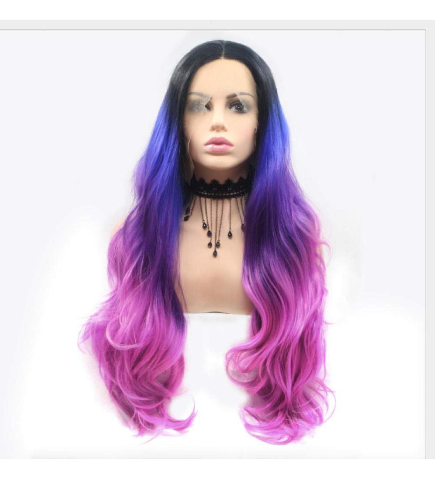 Shop BGHJUE Synthetic Wig with Dark Roots | High Temperature Hair & Large Colored Waves - Perfect Wig Accessories for Women - Buy Online on GoSupps.com