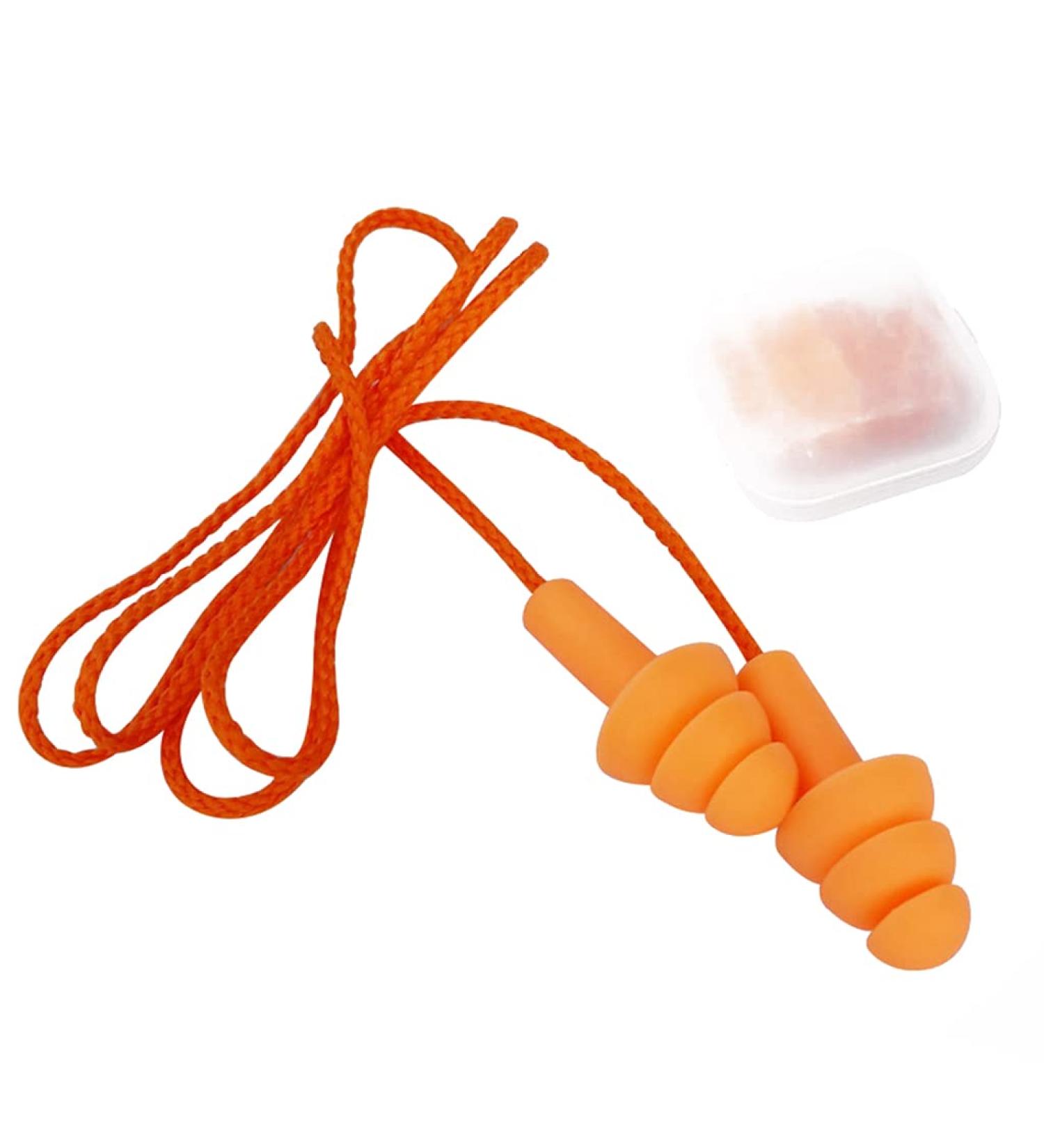 Wired earplugs with 1 pair silicone hearing protection box sound blocker noise cancelling reusable earplugs perfect for study sleep - Buy Online on GoSupps.com