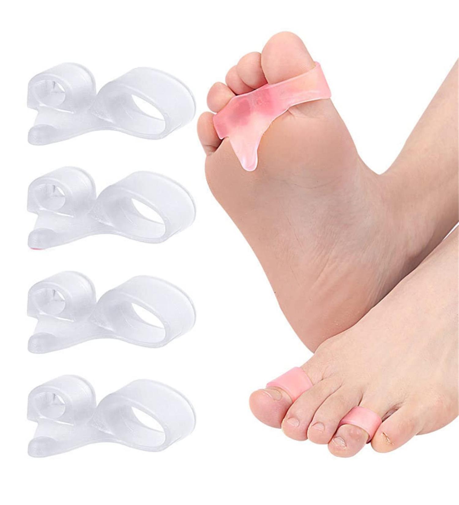 Soft Gel Toe Separators - 2 Pairs for Toe Alignment & Pain Relief (White) - Buy Online on GoSupps.com