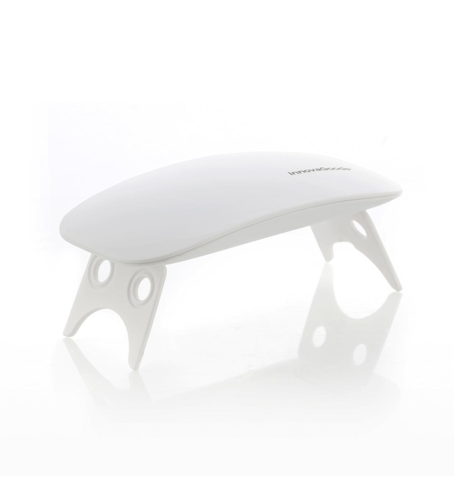 Innovagoods Mini LED UV Nail Lamp - Quick-Drying Compact 5W 6 Dual LED Foldable Stand White - Perfect for Home & Travel - Buy Online on GoSupps.com