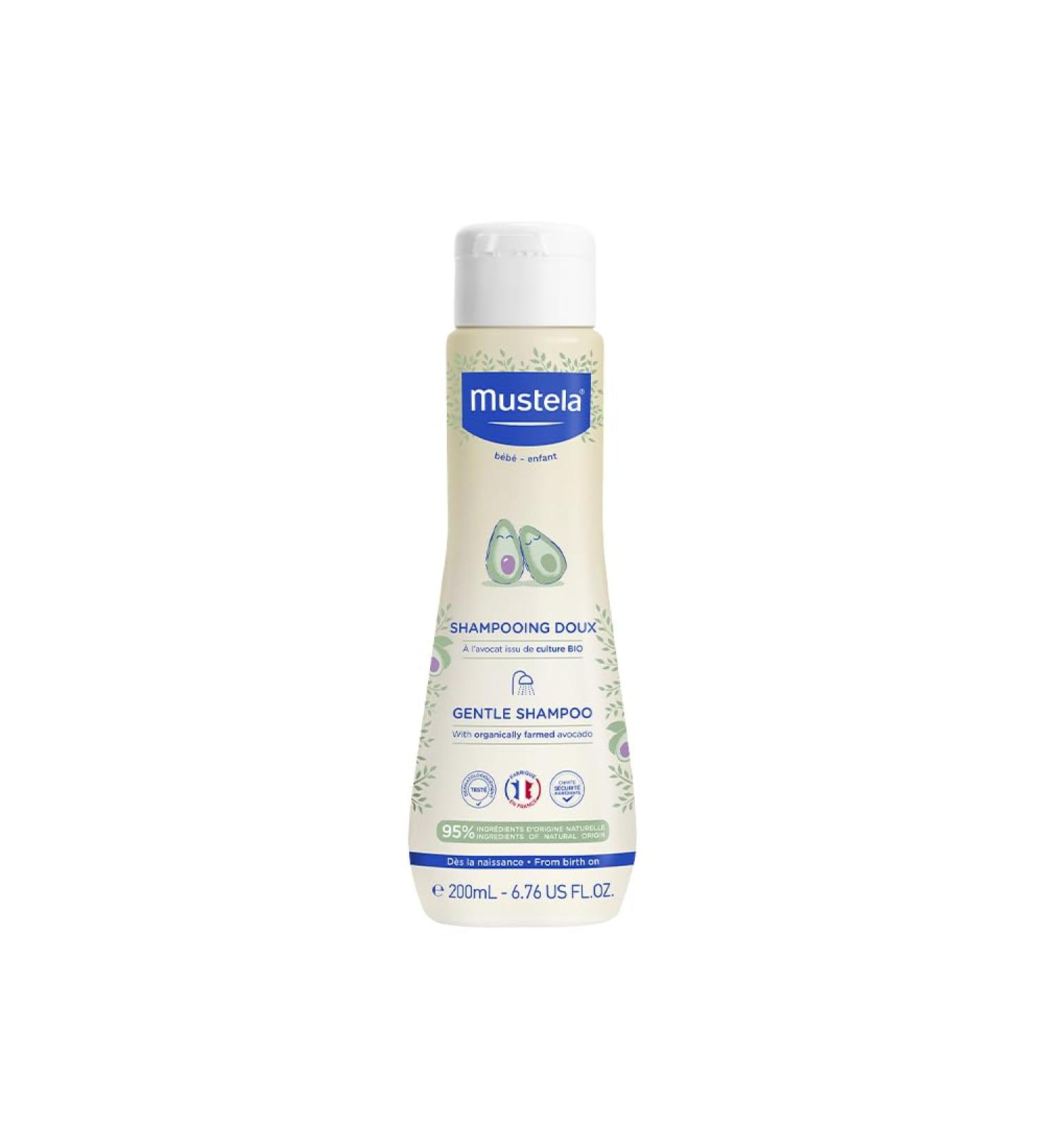 Mustela Shampooing Doux la Pers ose d'Avocat Bio et la Camomille Corps et Cheveux B b s Enfants Toute la Famille - Evite la formation de petits noeuds Ne br le pas (200ml) - Buy Online on GoSupps.com