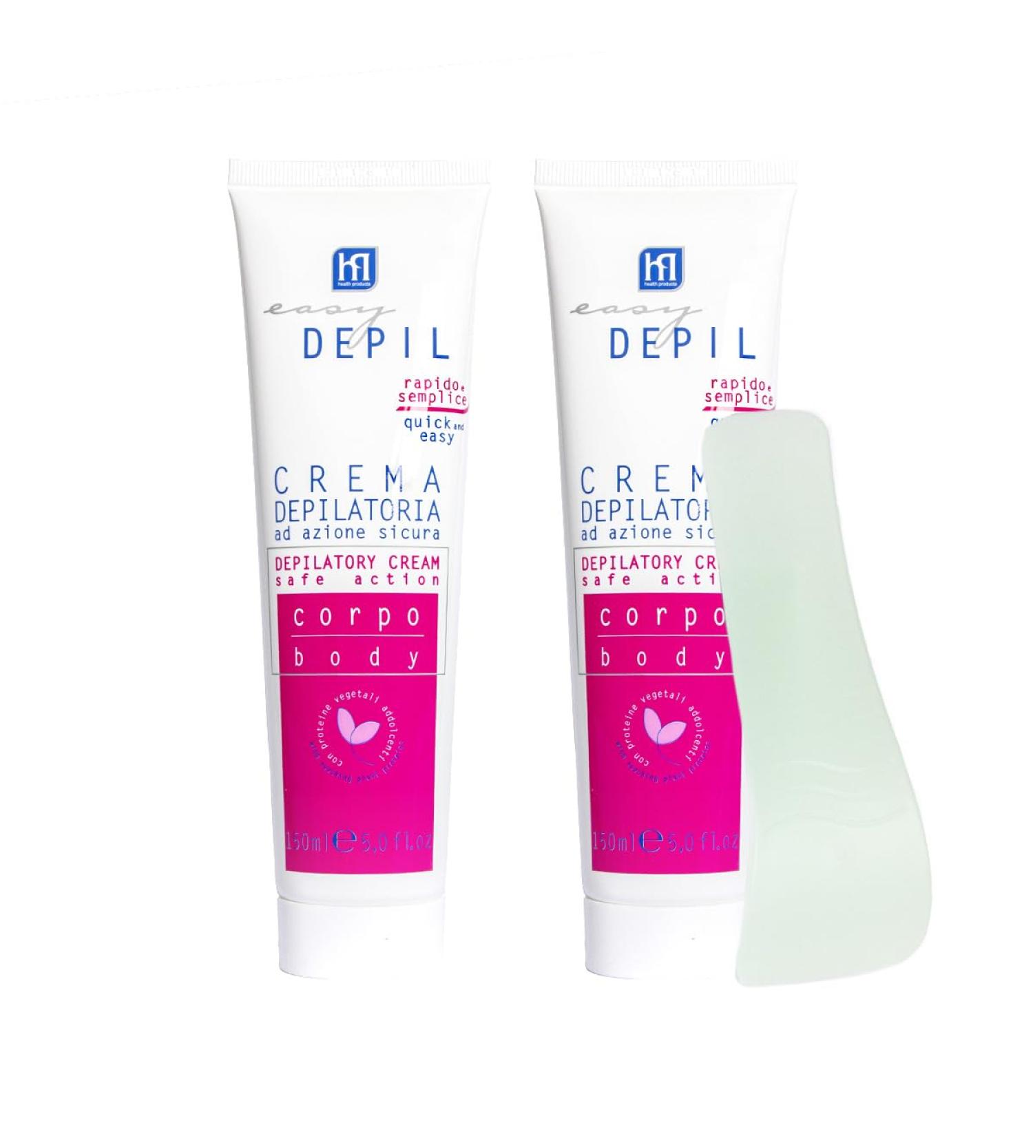  HP HEALTH PRODUCTS EASY DEPIL Easy Depil 2 Piece Hair Removal Cream Kit for Legs and Arms 150ml Quick Simple to Use Effective and Safe with Softening Plant Proteins Smooth Skin Pleasant Fragrance Unisex - Buy Online on GoSupps.com