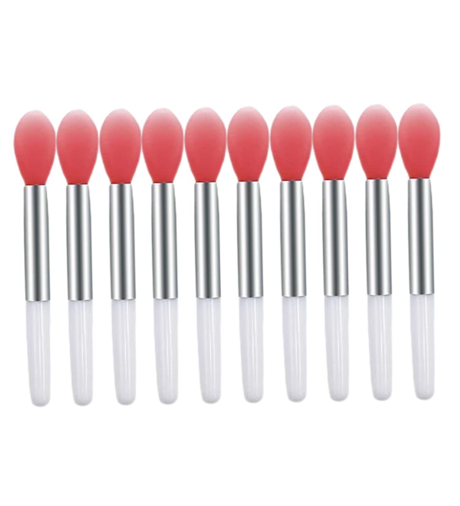Silicone Lip Brushes Mini Lip Scrub Exfoliating Brush Reusable Lip Balm Applicators 10pcs for Lip Care Lip Gloss Lip Masks Eyeshadow Pink - Buy Online on GoSupps.com