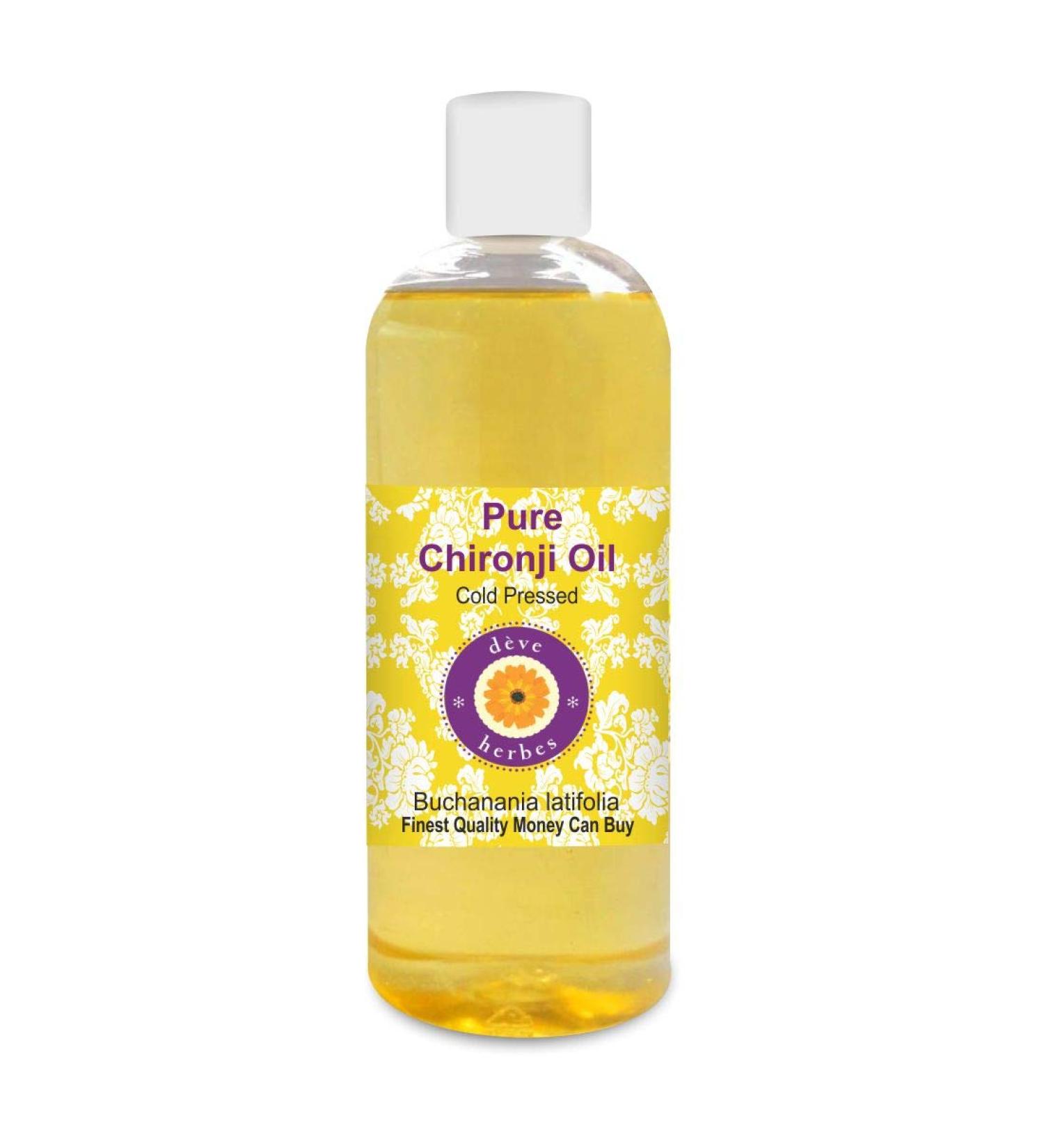 Deve Herbes Pure Chironji Oil Buchanania latifolia 100 Natural Therapeutic Grade Cold Pressed 200ml - Buy Online on GoSupps.com
