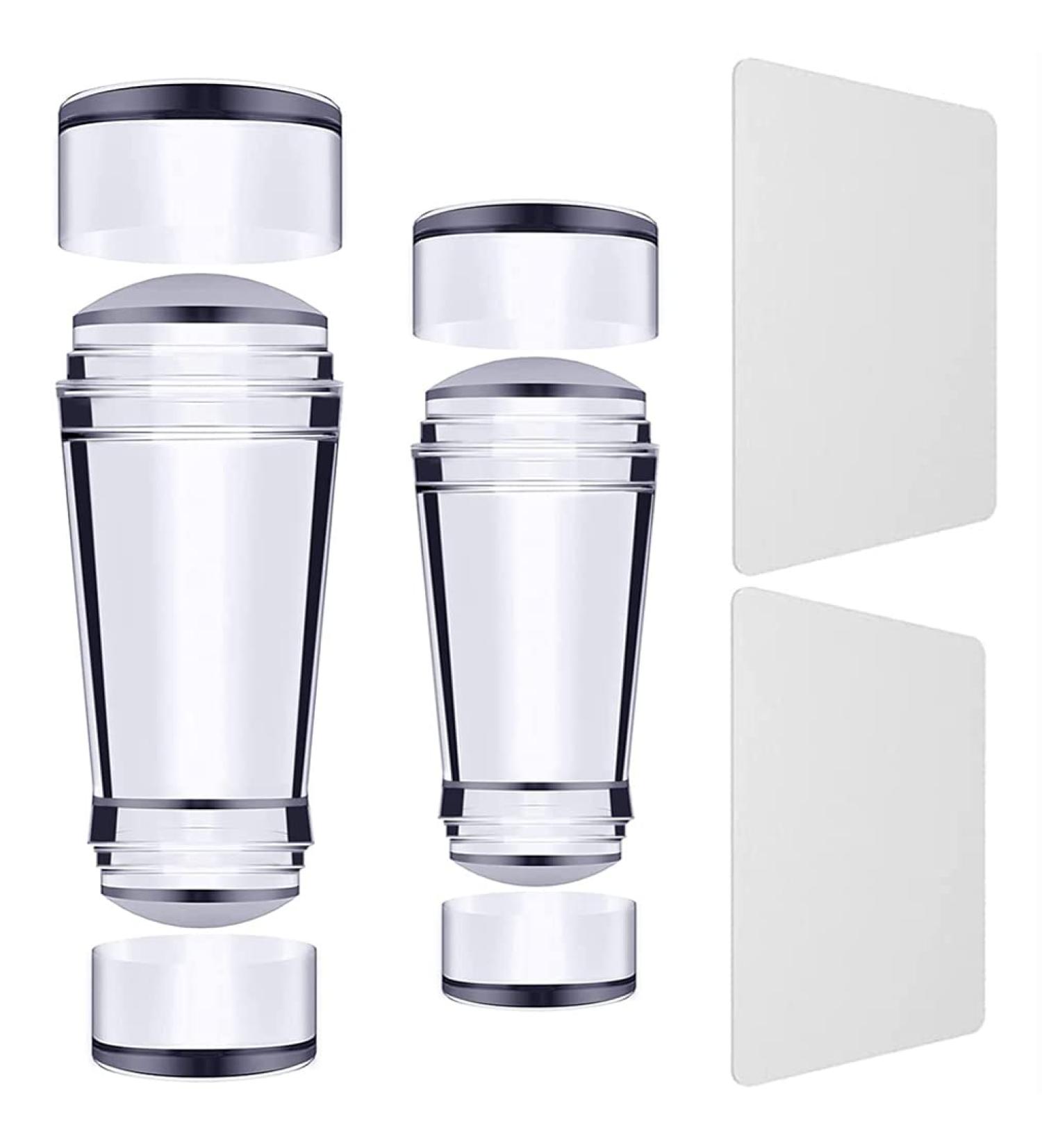 4 Pcs Clear Silicone Double Headed Jelly Stamper and Scraper Set for Nail Design Stamping - Professional Stamping Polish Kit for DIY Nail Decor - Buy Online on GoSupps.com