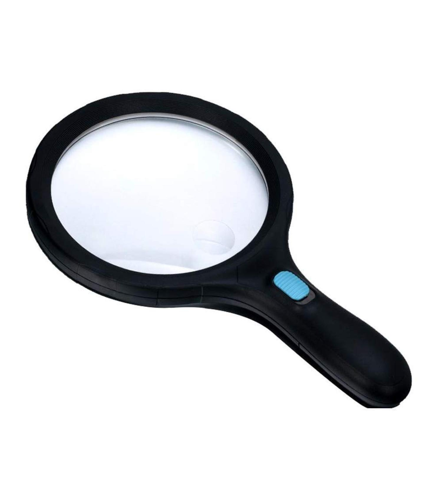 Glass Handheld Magnifier Enlarged Mirror Extra Large 5.5" Glass with Bright 10 LED Lights 2X Lens 5X Zoom Reading Handheld Loupe Magnifier Magnifier for Reading Made in China - Buy Online on GoSupps.com