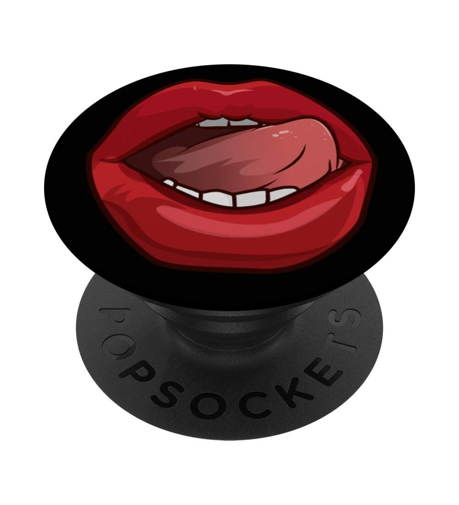 Red Lipstick Kiss PopSockets | Sexy Lips Phone Grip | Swappable PopGrip Standard for Ultimate Style - Buy Online on GoSupps.com