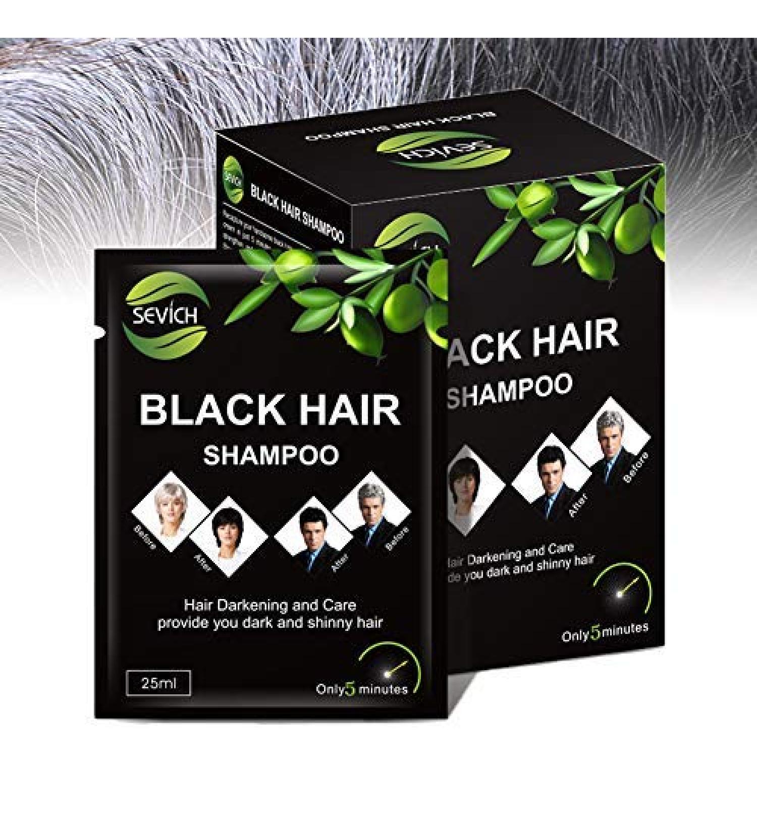 SEVICH Black Hair Shampoo Instantly Black Hair Dye Natural Ingredients Hair Shampoo Hair Strength Repair Conditioner 5 Minutes Grey Cover