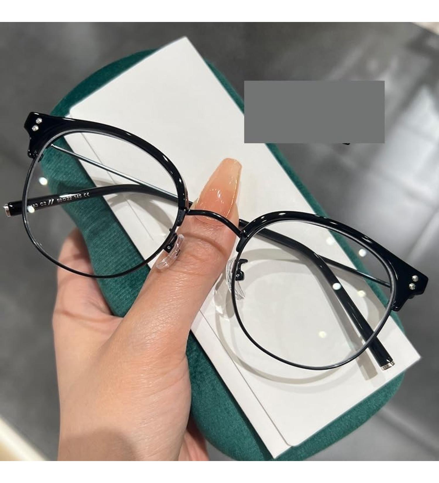 Zhuyiqz anti-blue light reading glasses anti-UV round glasses computer reader stable flat light mirror for women/men (color: C1 size: +300) +300 C1