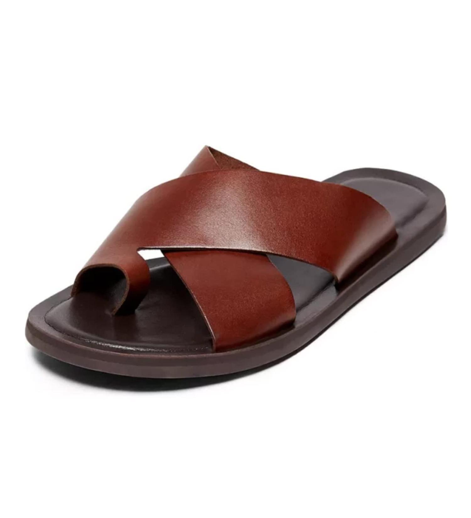 WCXTY Mens Bunion Splints Flip Flops - Summer PU Orthopedic Beach Sandals for Hallux Valgus/Plantar Fasciitis - Brown - Size 11 - Buy Online on GoSupps.com