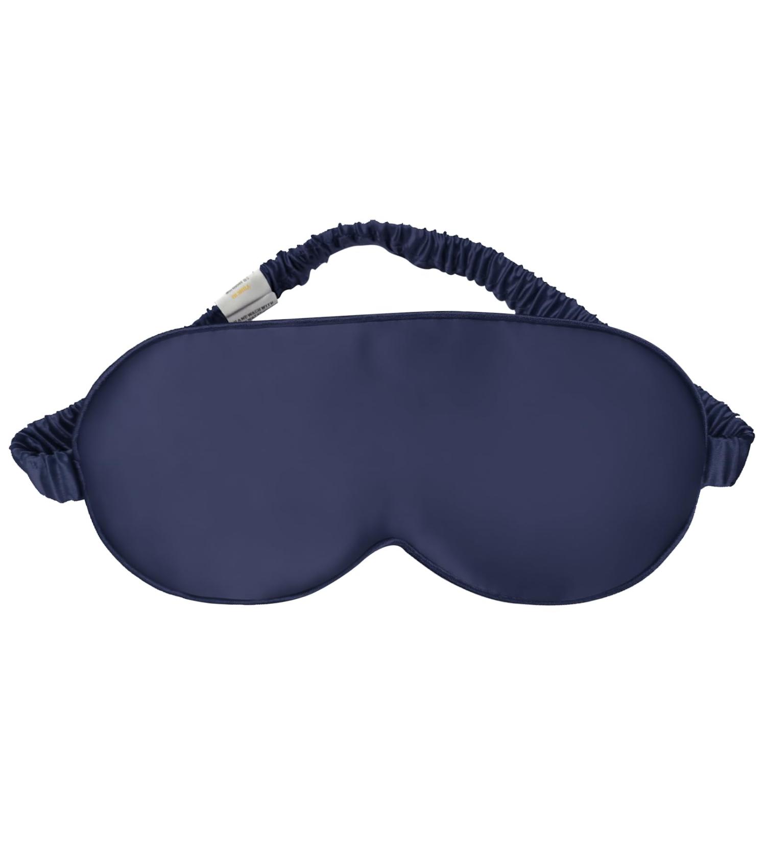 Yunchi 100% Silk Sleeping Mask - 19 Momme Mulberry Blindfold for Sleep | Unisex Comfort Eye Mask (Navy Blue) - Buy Online on GoSupps.com