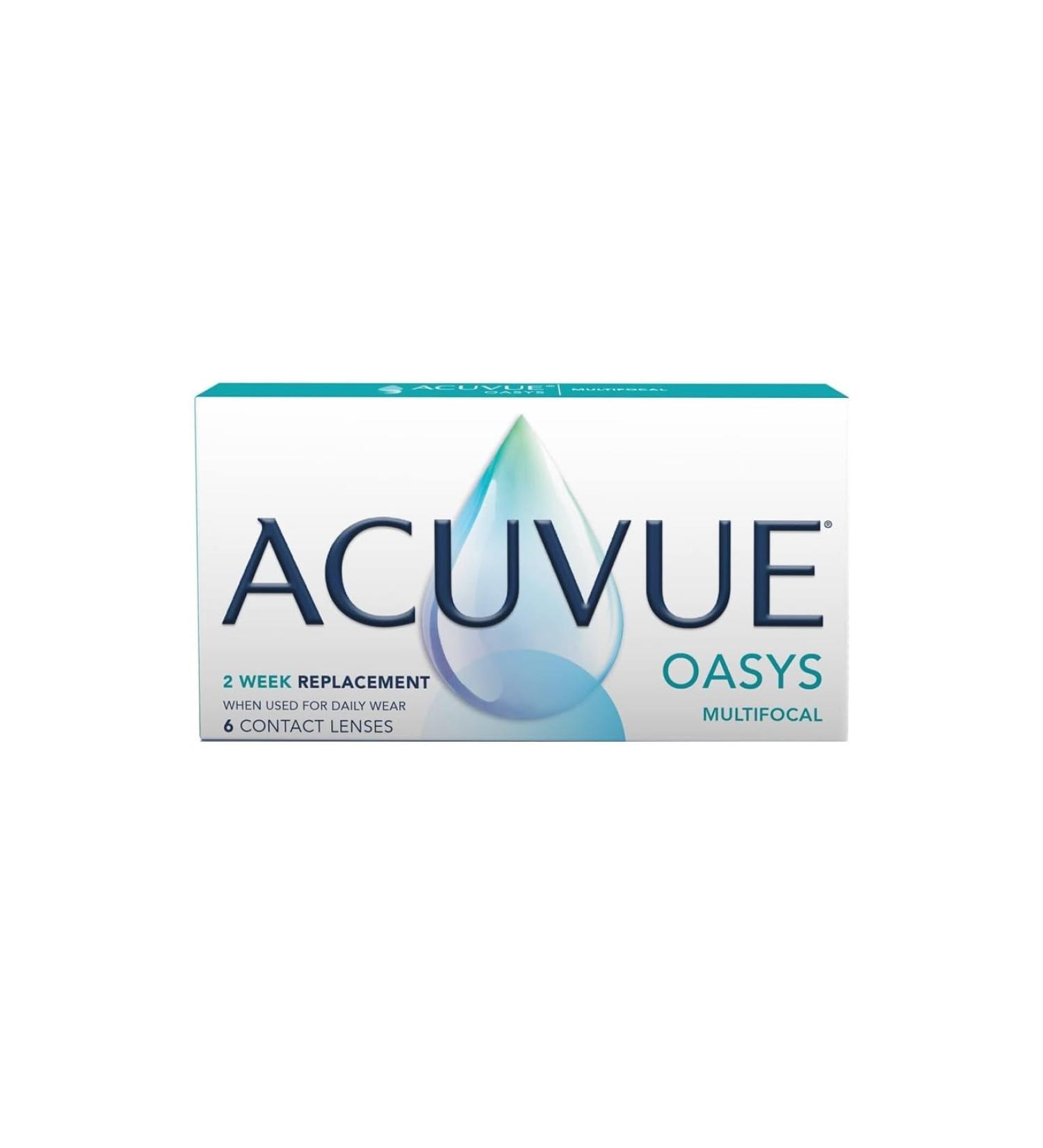 Acuvue oasys multifocal contact lenses -variable sponsors for the local intermediate and distant range --1.50 DPT and BC 8.4 -Addition L -with UV protection and drying protection -6 lens -1.5 diopters 8.4 millimeters 14.3 millimeter low unknown