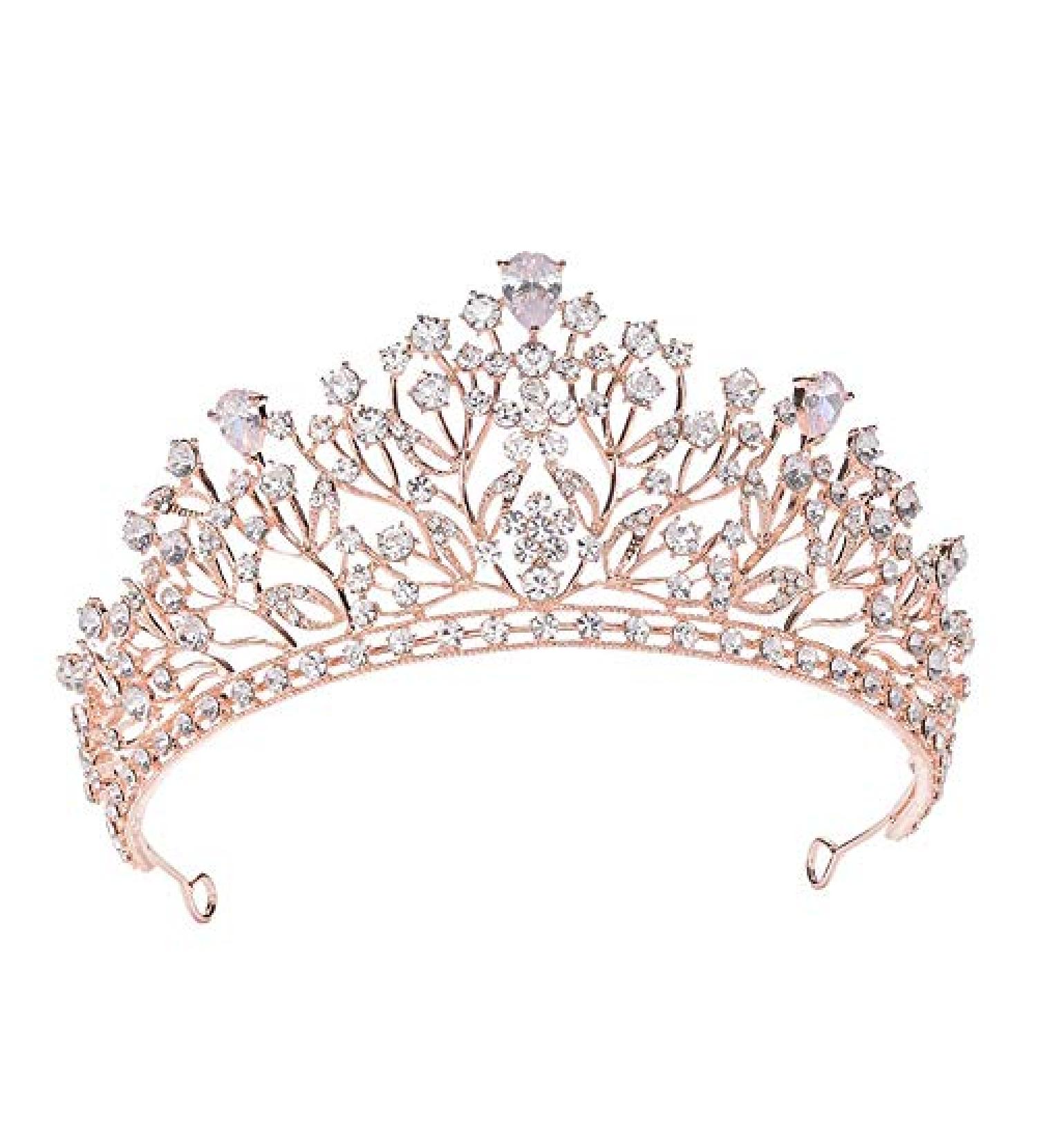 Sunshinesmile Rhinestone Crystal Gold Bridal Tiara Crown for Women - Wedding & Pageant Hair Accessory - Buy Online on GoSupps.com