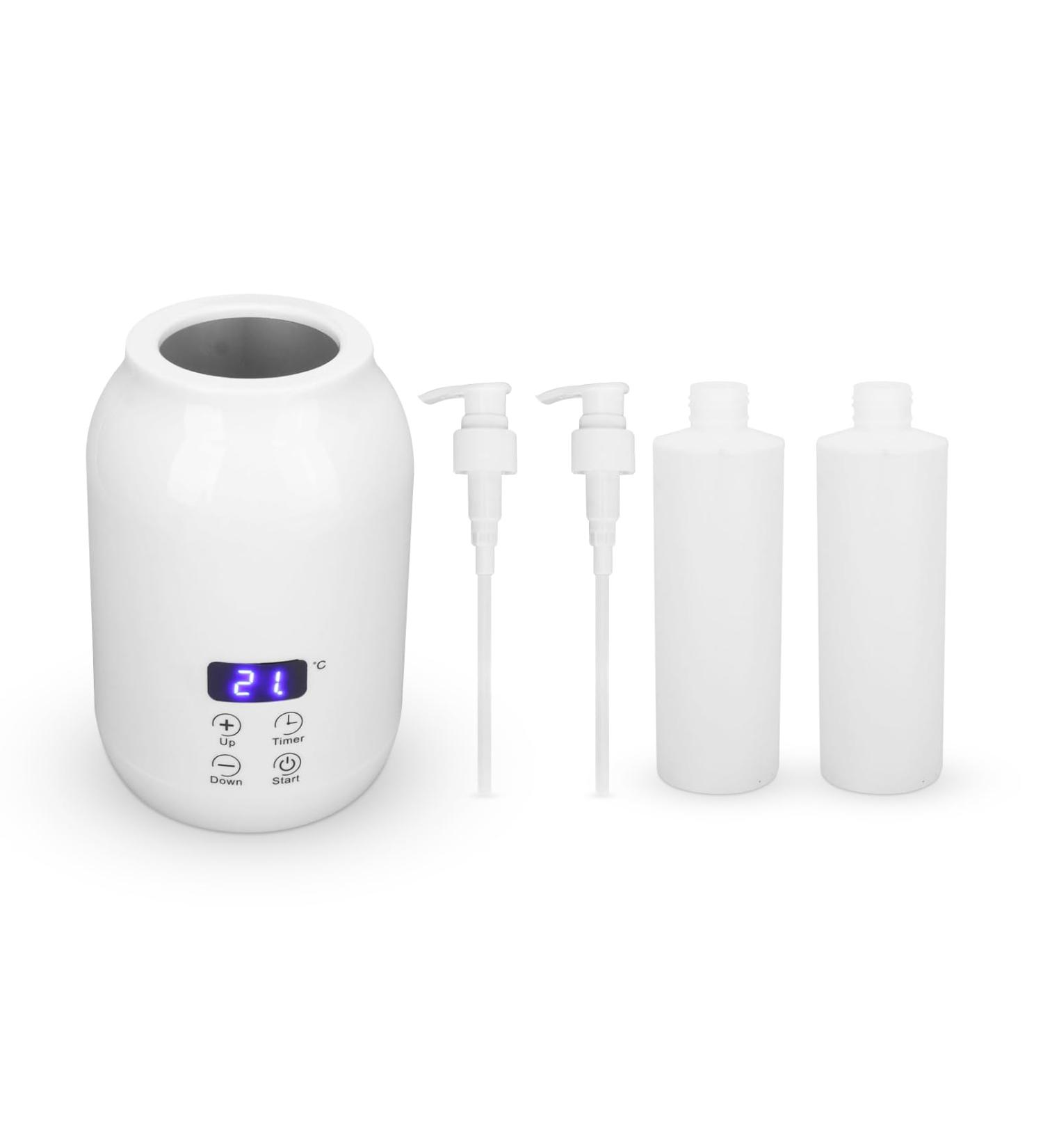 Premium Massage Oil Warmer LED Display Touch Control Adjustable Temperature for Essential Oils Ideal for Spa & Home Use (EU) - Buy Online on GoSupps.com