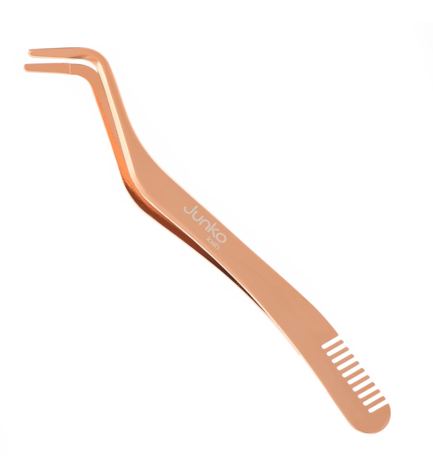 Clusters DIY Lash Applicator Lash Tweezers 2 in 1 Eyelash Applicator Tool Lash Tool with Comb DIY Eyelash Precise Applicator Lash Tweezer for False Eyelash (Rose Gold) - Buy Online on GoSupps.com