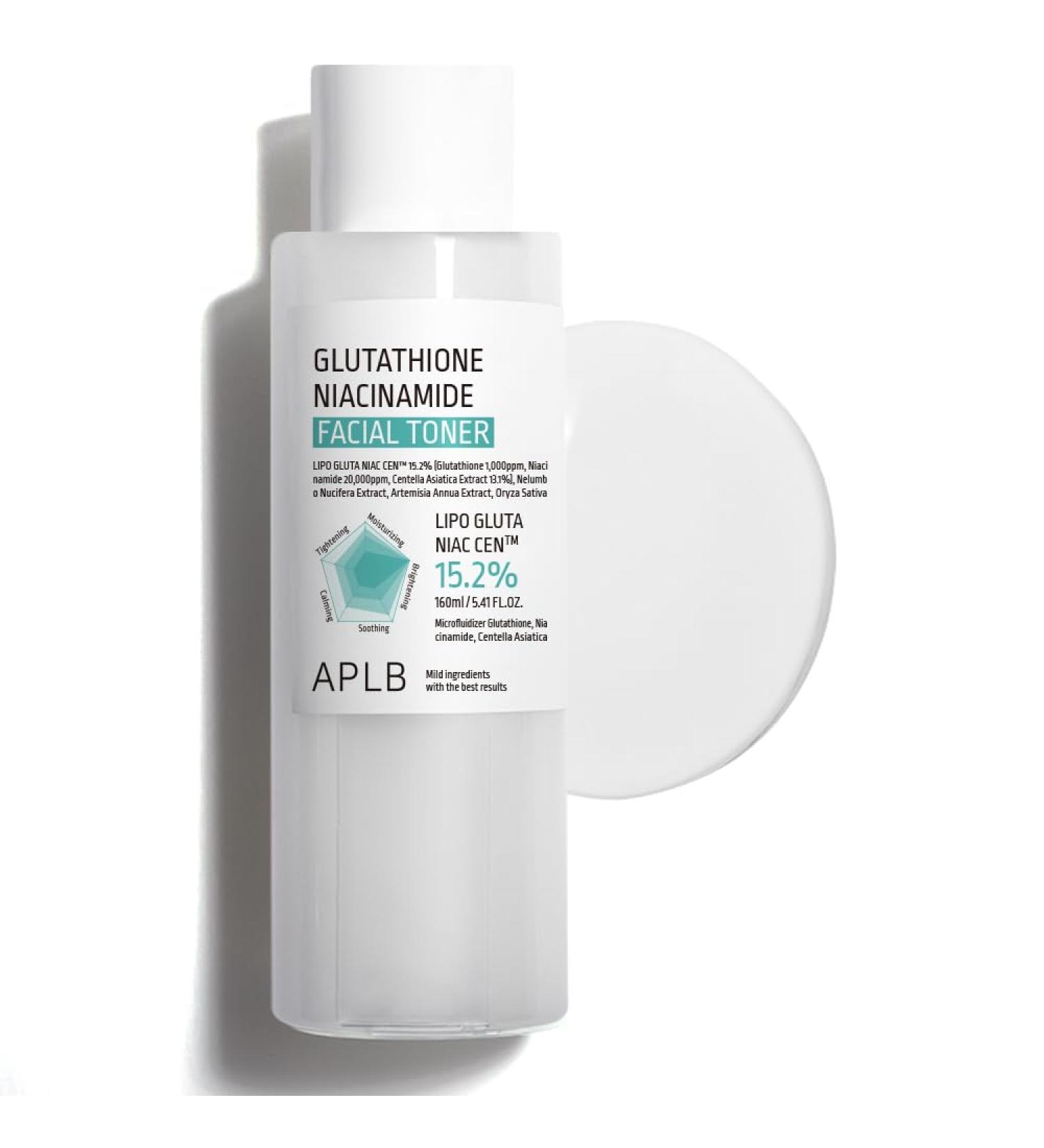 APLB Glutathione Niacinamide Facial Toner - 15.2% LIPO GLUTA NIAC CEN | Korean Skincare for Moisture Revitalization & Improved Skin Texture - Buy Online on GoSupps.com