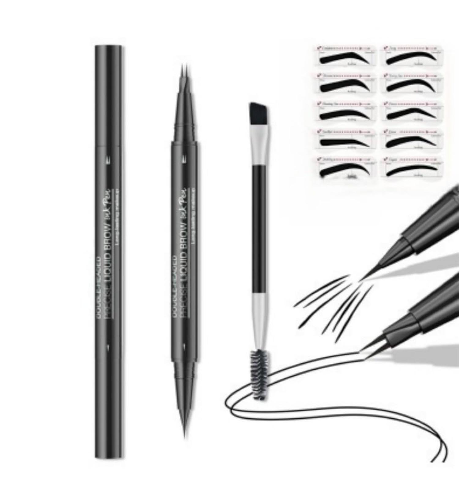 Crayon Sourcils Double Embout R sistant l'Eau - Pointe Double Fourche & Pointe Fine Extra Effet Sourcils Naturels Anti-T ches & amp amp Anti-Transpiration - Id al D butants (Noir) - Buy Online on GoSupps.com