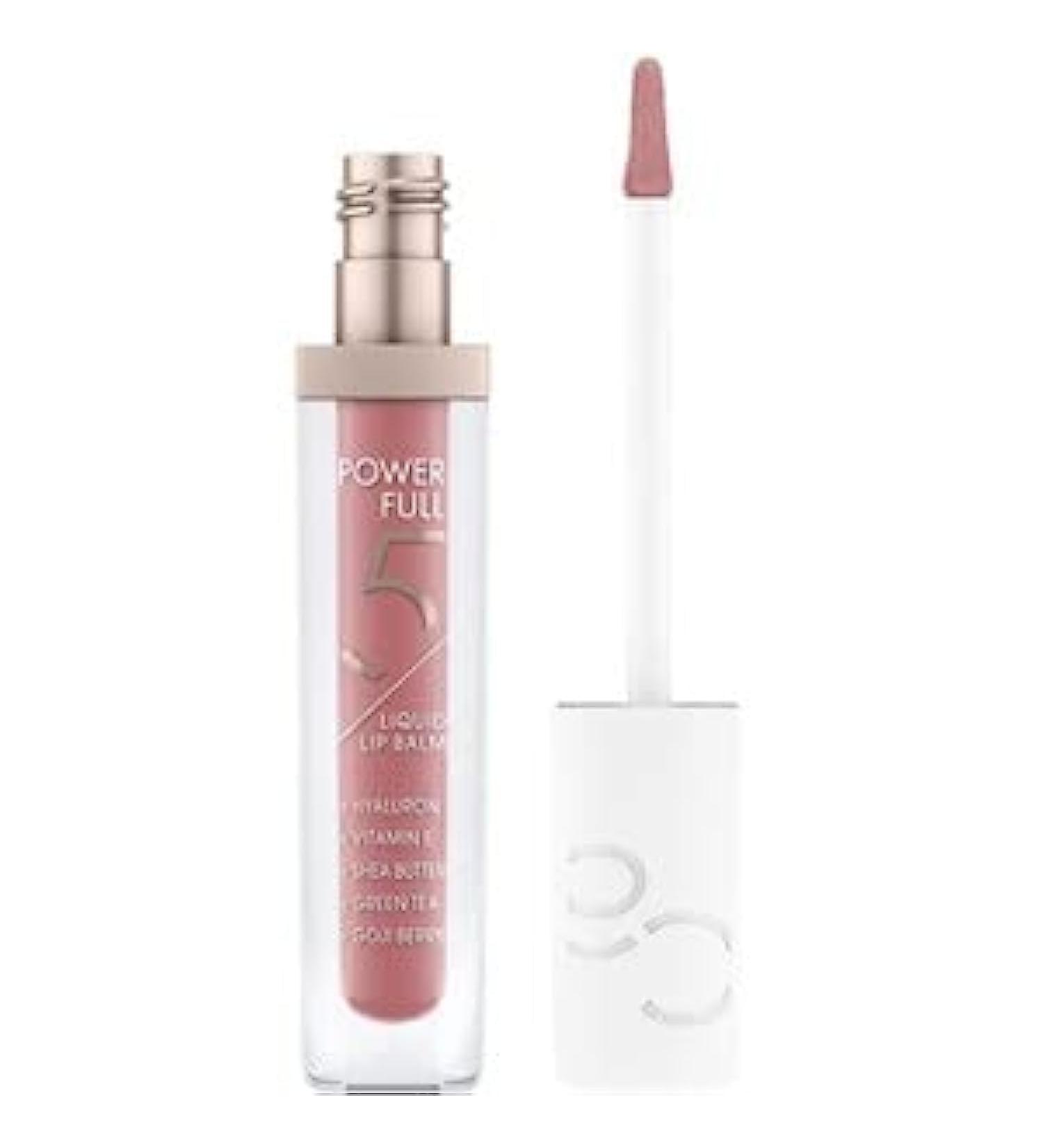 Catrice Power Full 5 Liquid Lip Balm No. 030 pink moisturizing smoothing with vitamins shiny vegan without alcohol without parabens without microplastic particles 1 Pack)