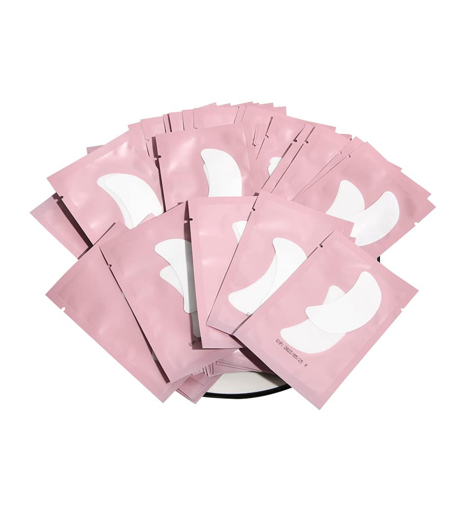 Lunamoon 50 Pairs Eyelash Extension Eye Pads - Boat Shape Pink Under Eye Pads for Superior Lash Application | International Shipping Available - Buy Online on GoSupps.com
