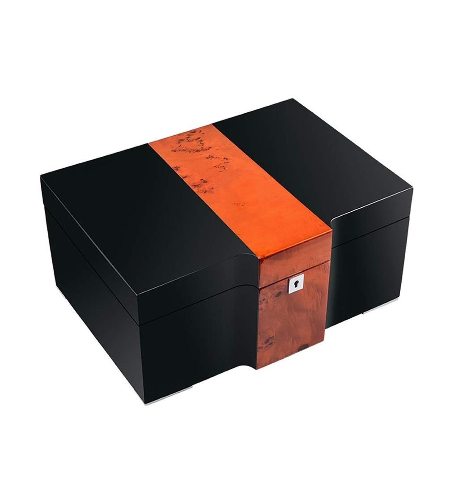 Cigar Box Humidors Barware Cigar Box Cigar High-Capacity Cigar Box Double-Layer Cigar Box Cabinet Cigar Box Cigar Box Snow Box High-Grade Smoking Set Cigar Storage Box Zinc Alloy Cooking & Dining 37*25.5*17.5cm Black - Buy Online on GoSupps.com