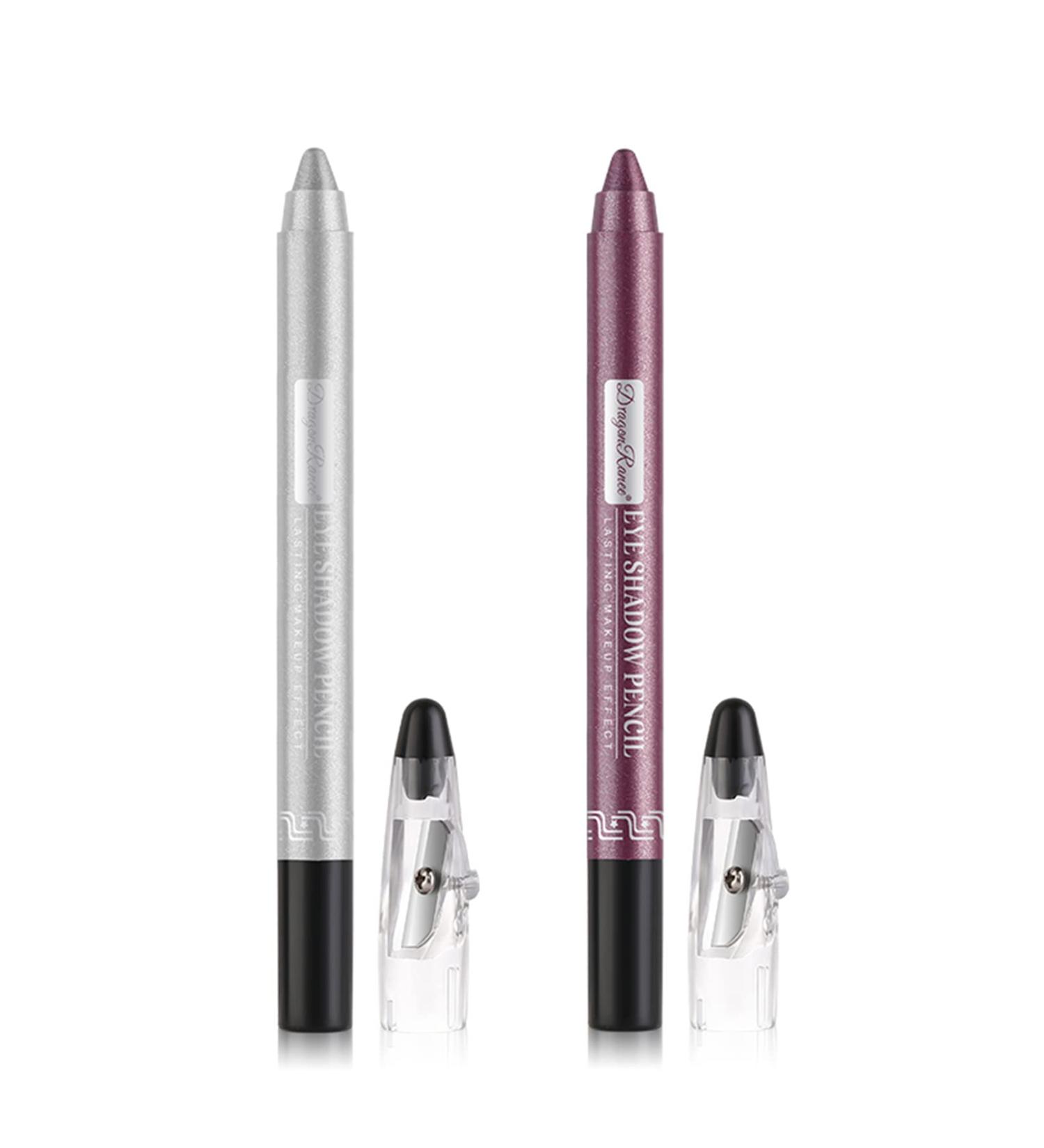2Pcs Glitter Eyeshadow Stick Set - Long Lasting Waterproof Eye Shadow Pencil in Pearly Grey & Fog Purple - Buy Online on GoSupps.com