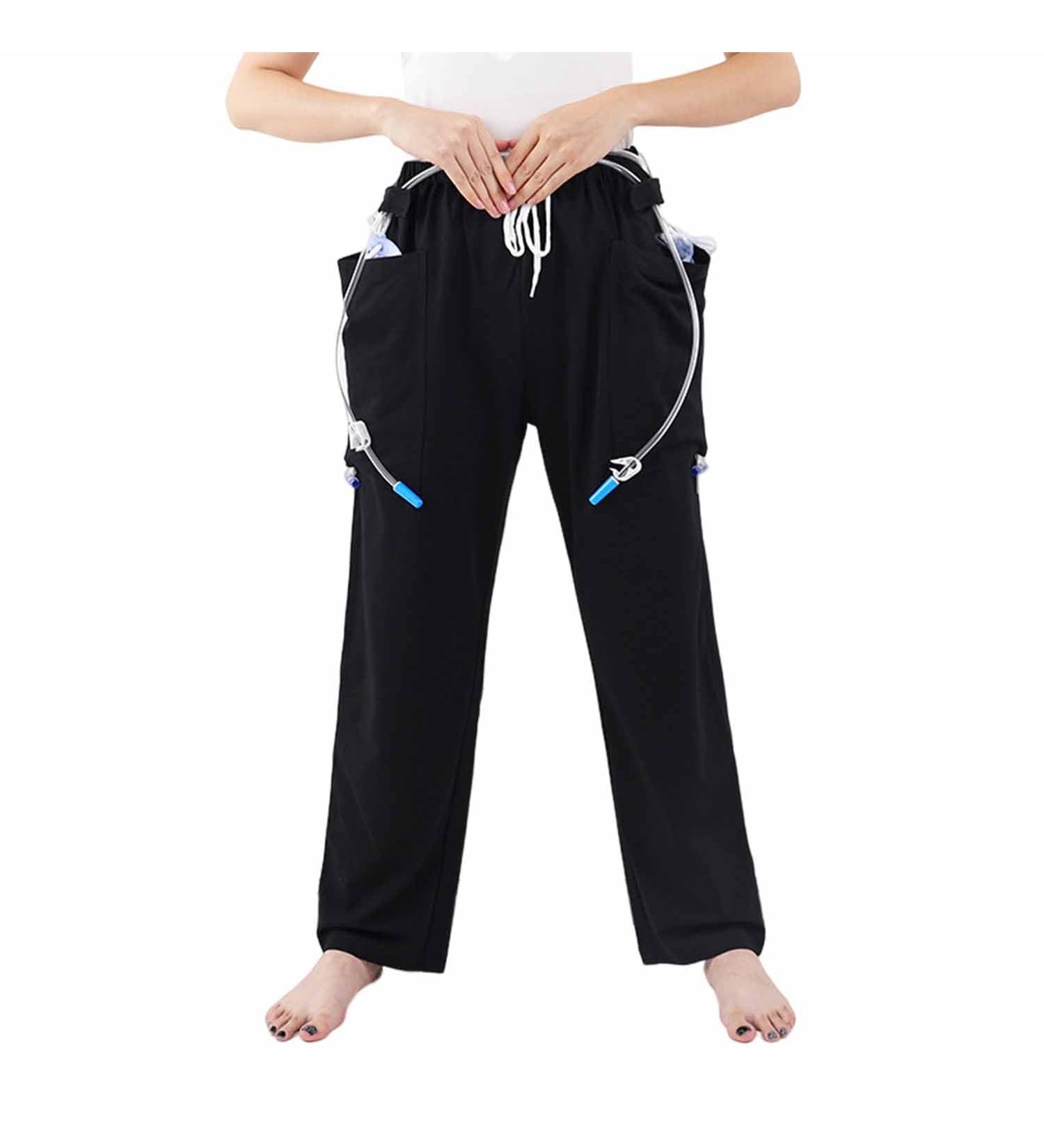 Nephrostomy Bag Pants for Men/Women | Catheter Urine Bag with Double Pockets | XXL Black Ostomy Supplies - Buy Online on GoSupps.com